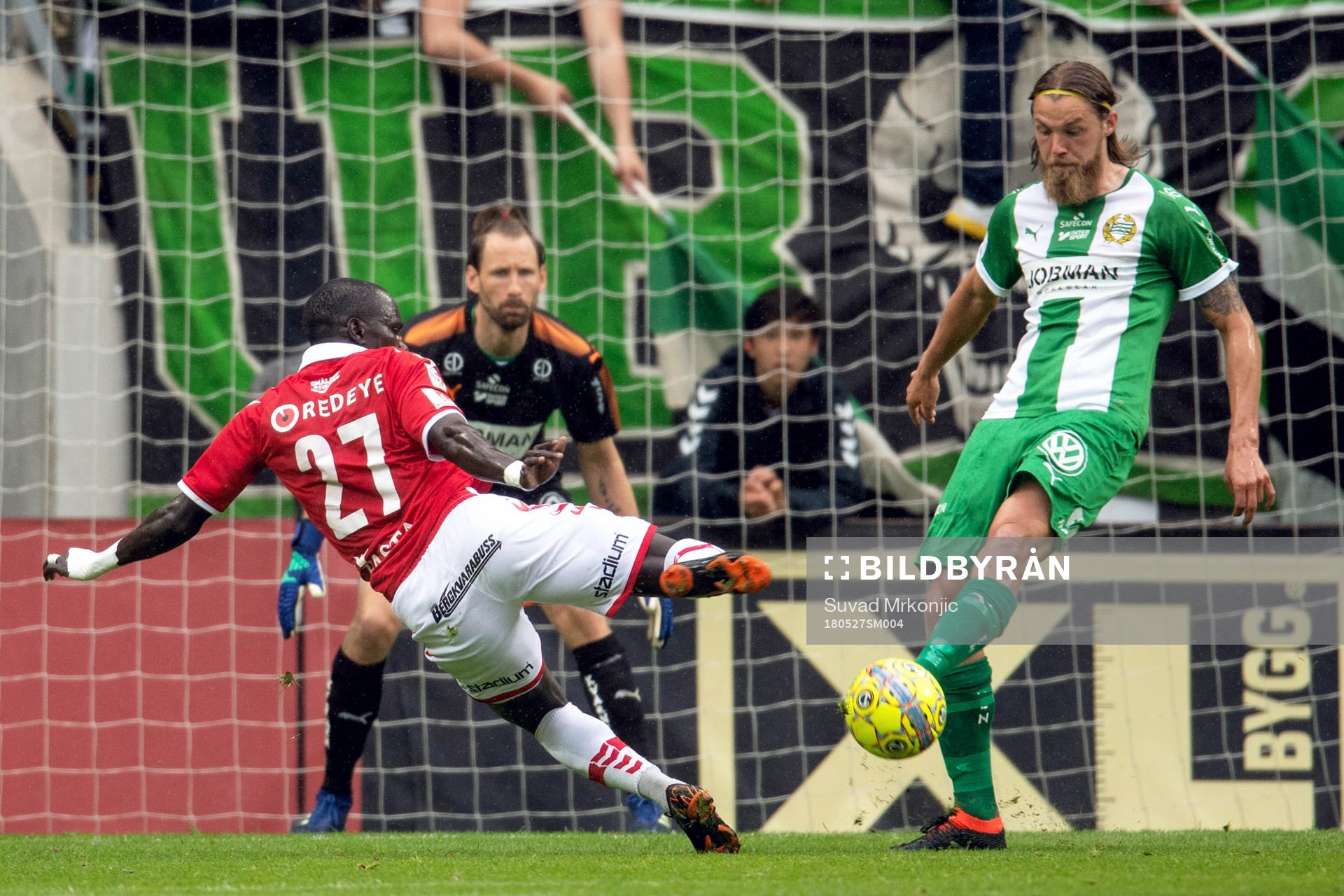 Kalmars Papa Alioune Diouf och Hammarbys Björn Paulsen