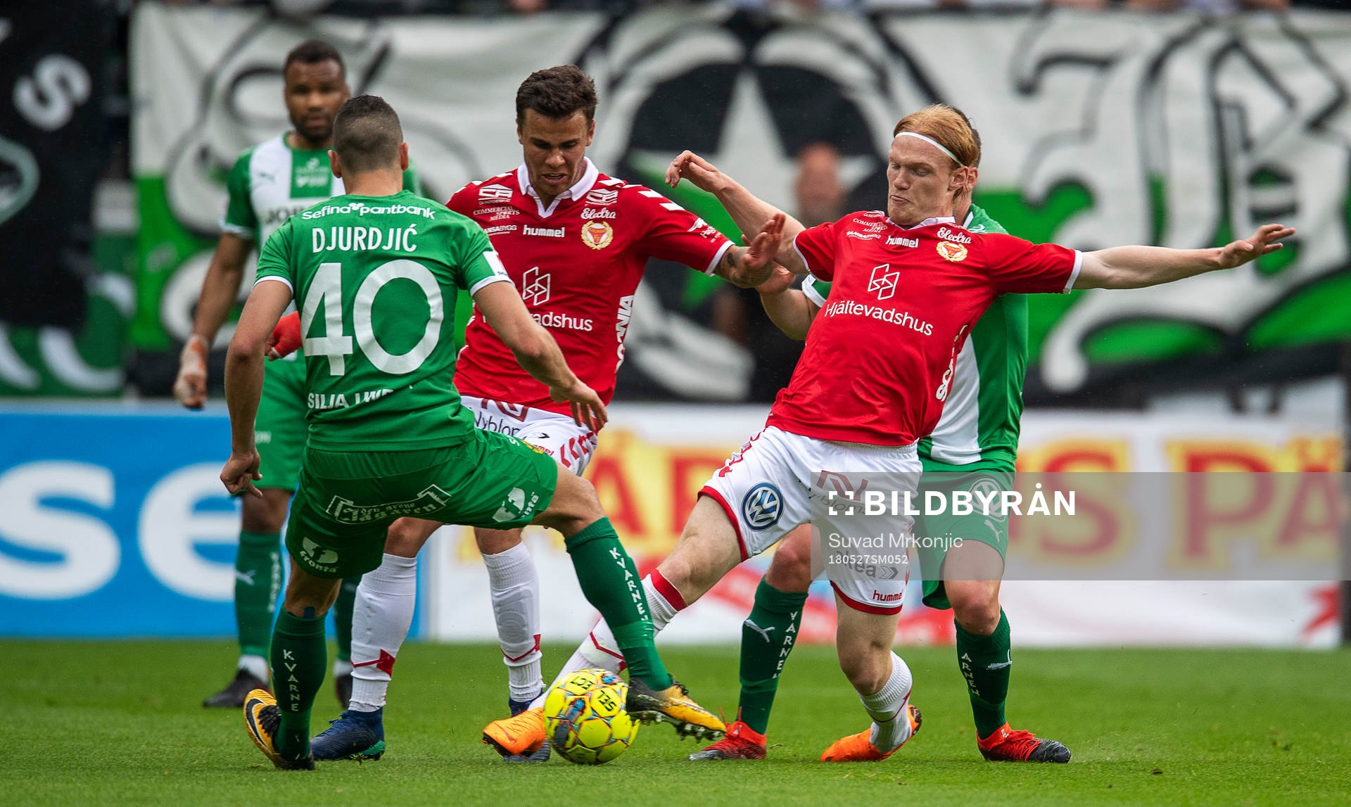 Kalmars Nils Fröling och Hammarbys Nicola Djurdjic som