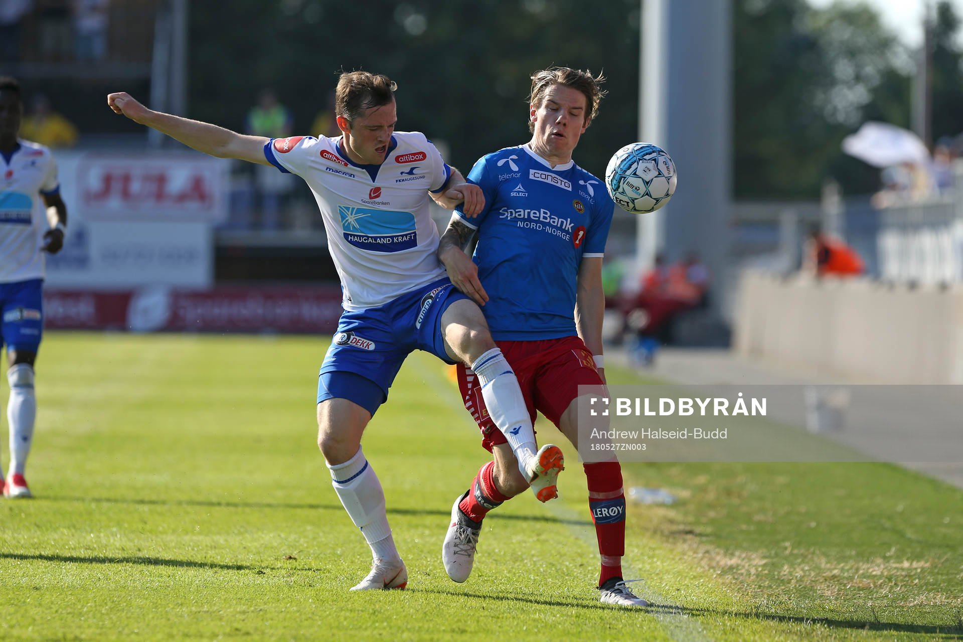 Robert Taylor from Tromsø in action against Kristoffer