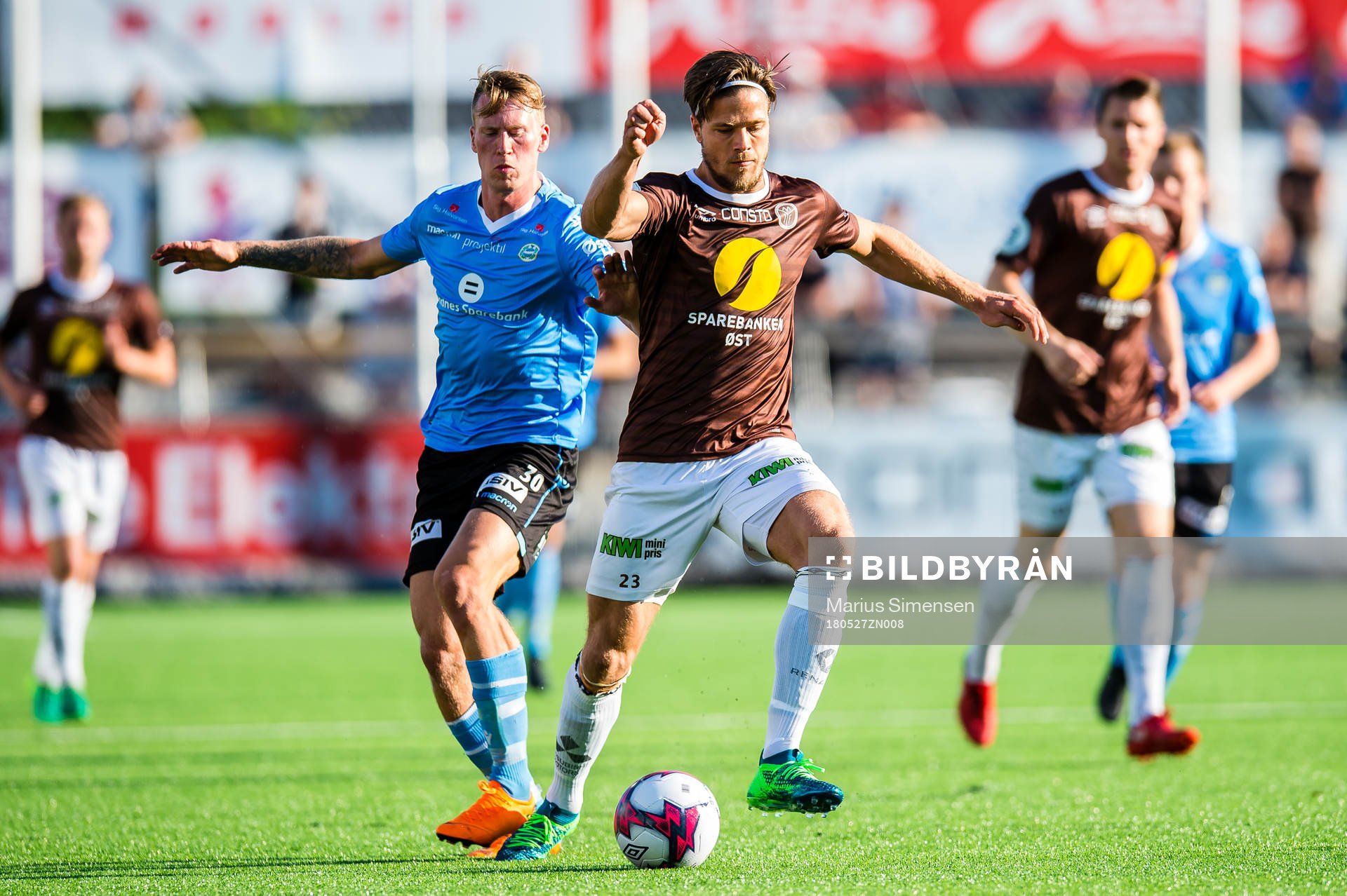 Kent Håvard Eriksen of Sandnes Ulf and Sondre Solholm