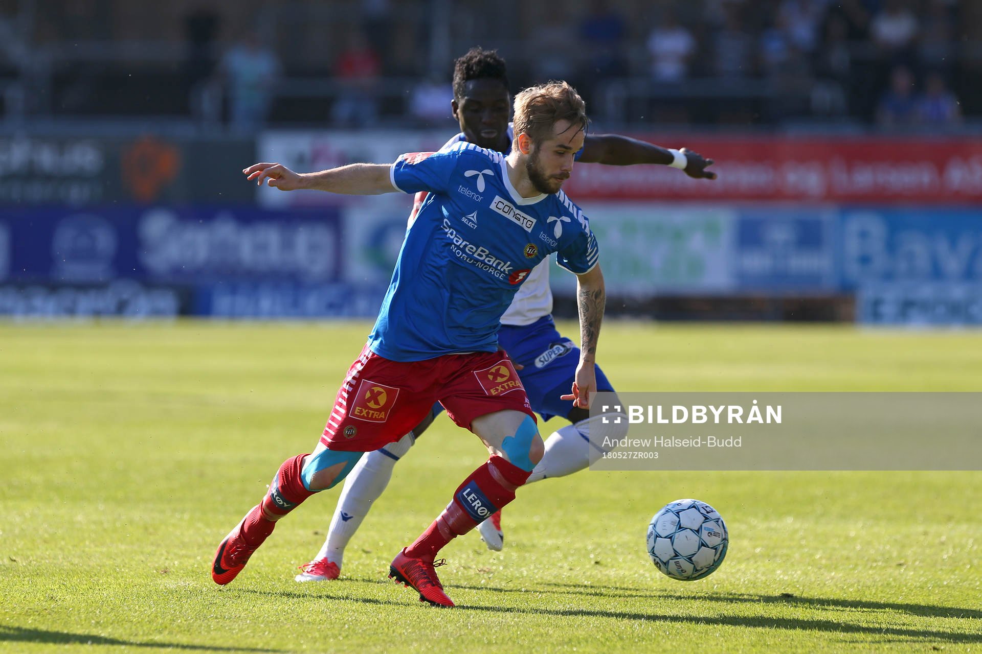 Daniel Berntsen from Tromsø in action against Babajide