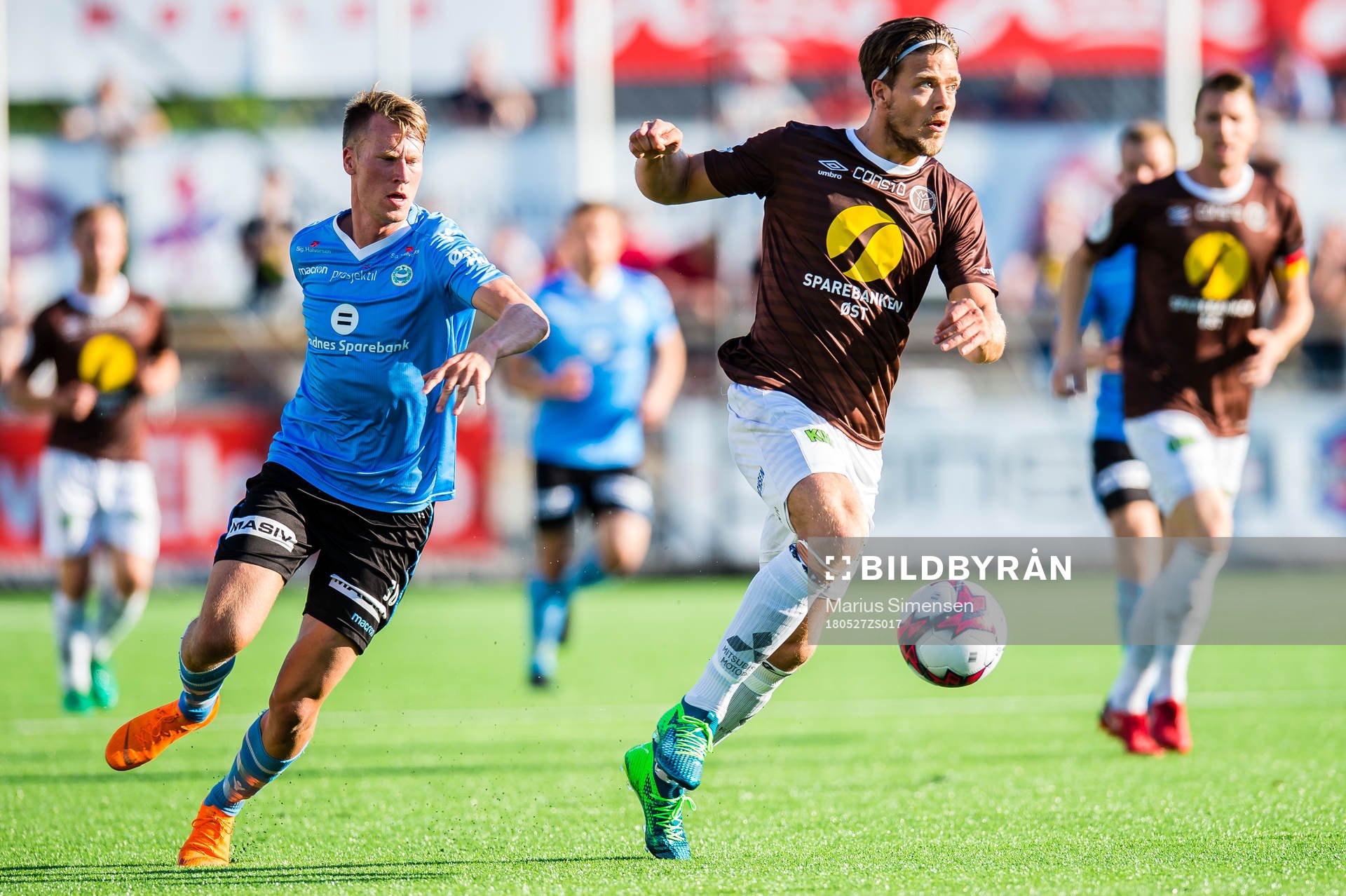 Kent Håvard Eriksen of Sandnes Ulf and Sondre Solholm