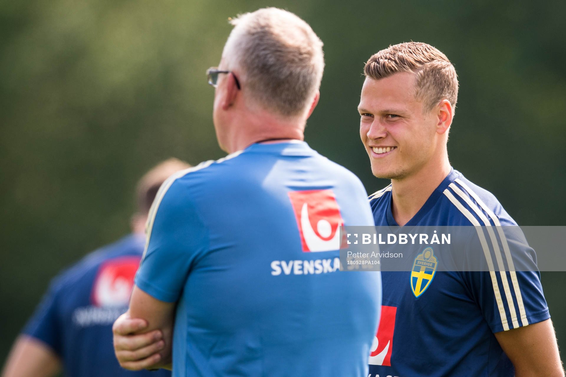Viktor Claesson och förbundskapten Janne Andersson