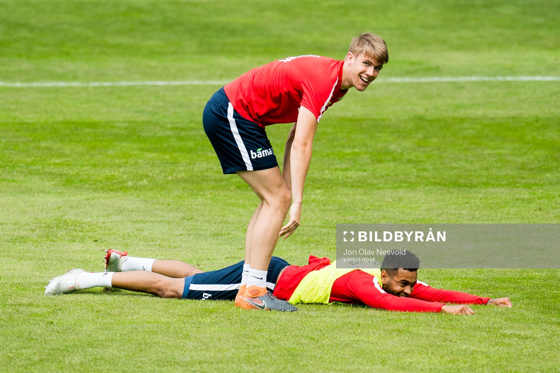 Kristoffer Ajer and Joshua King of Norway