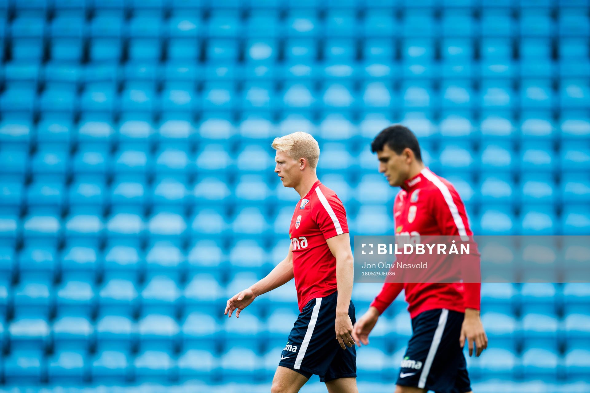 Andreas Hanche-Olsen and Mohamed Elyounoussi of Norway