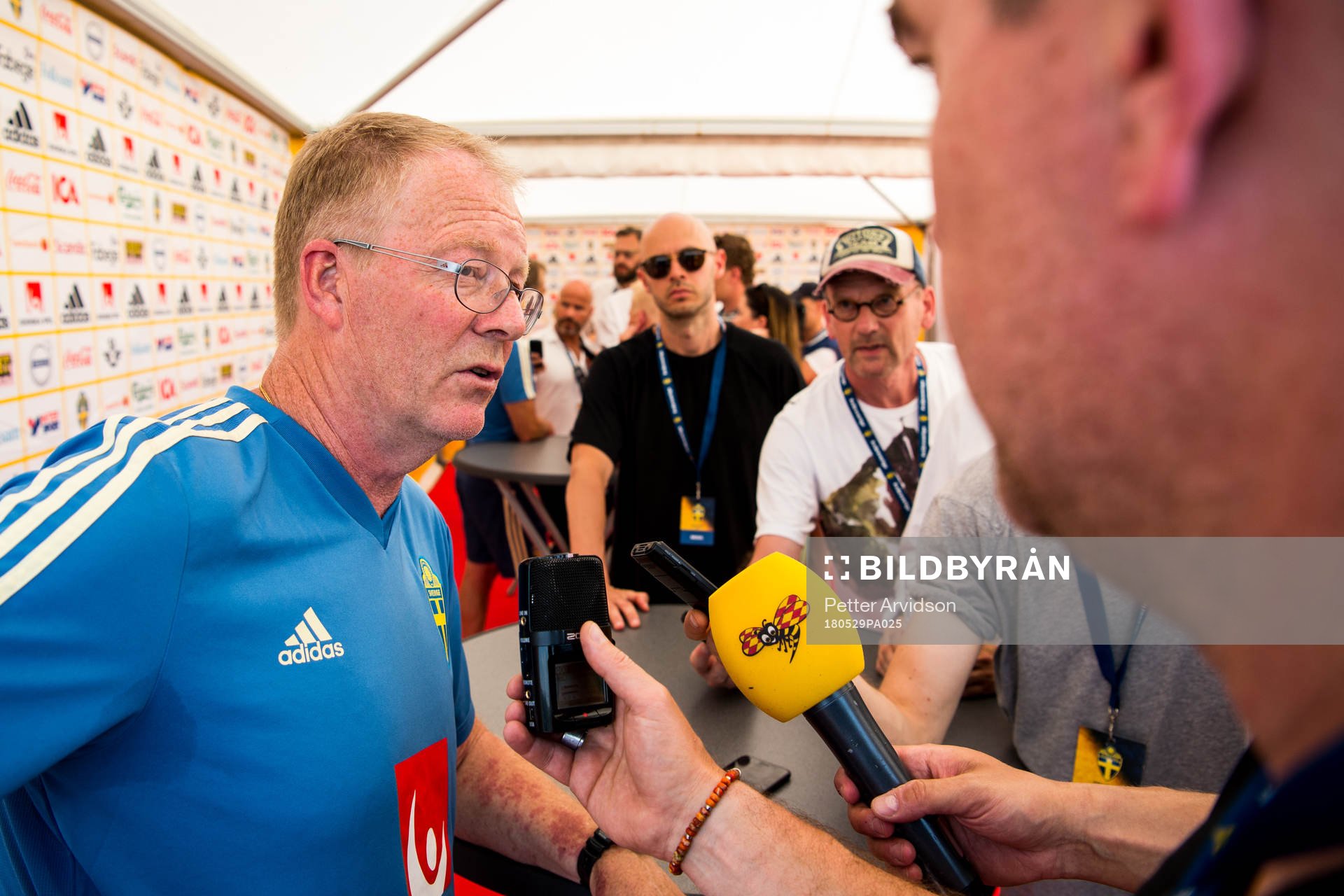 Bevakare Lars Jacobsson i mixed zone