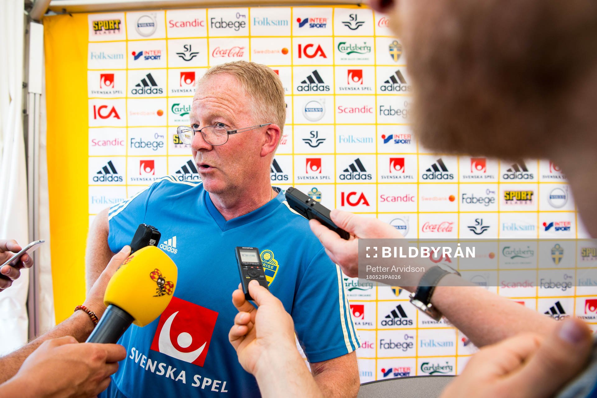 Bevakare Lars Jacobsson i mixed zone