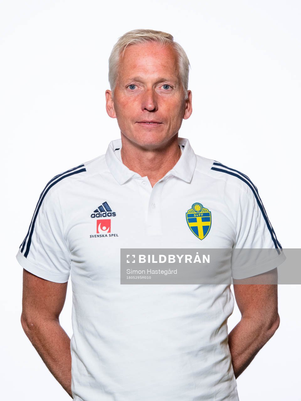 Håkan Sjöstrand från Svenska fotbollsförbundets styrelse poserar för porträtt den 29 maj 2018 i Stockholm.