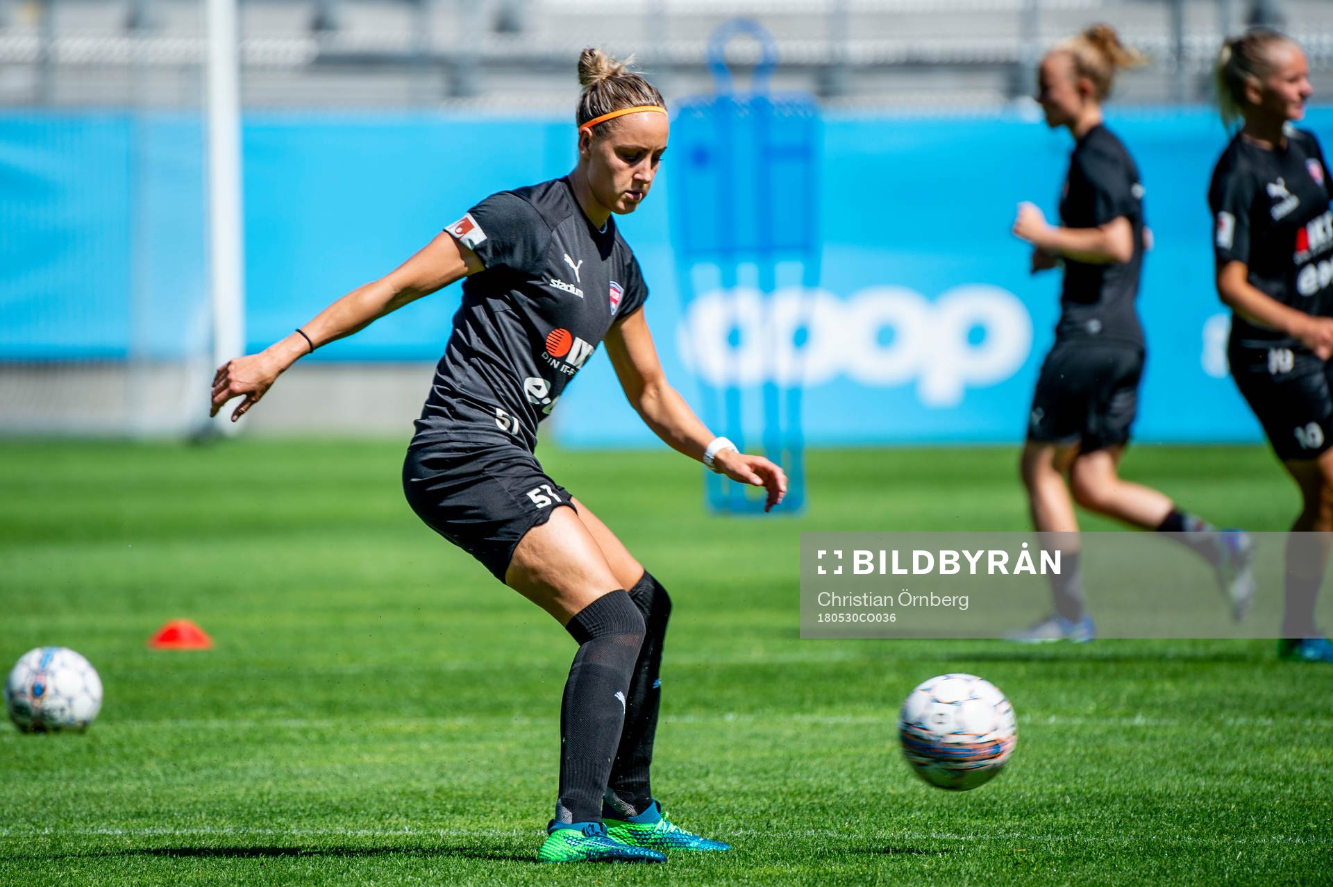 Sanne Troelsgaard Nielsen under FC Rosengårds träning på Stadion den 30 maj 2018 i Malmö.