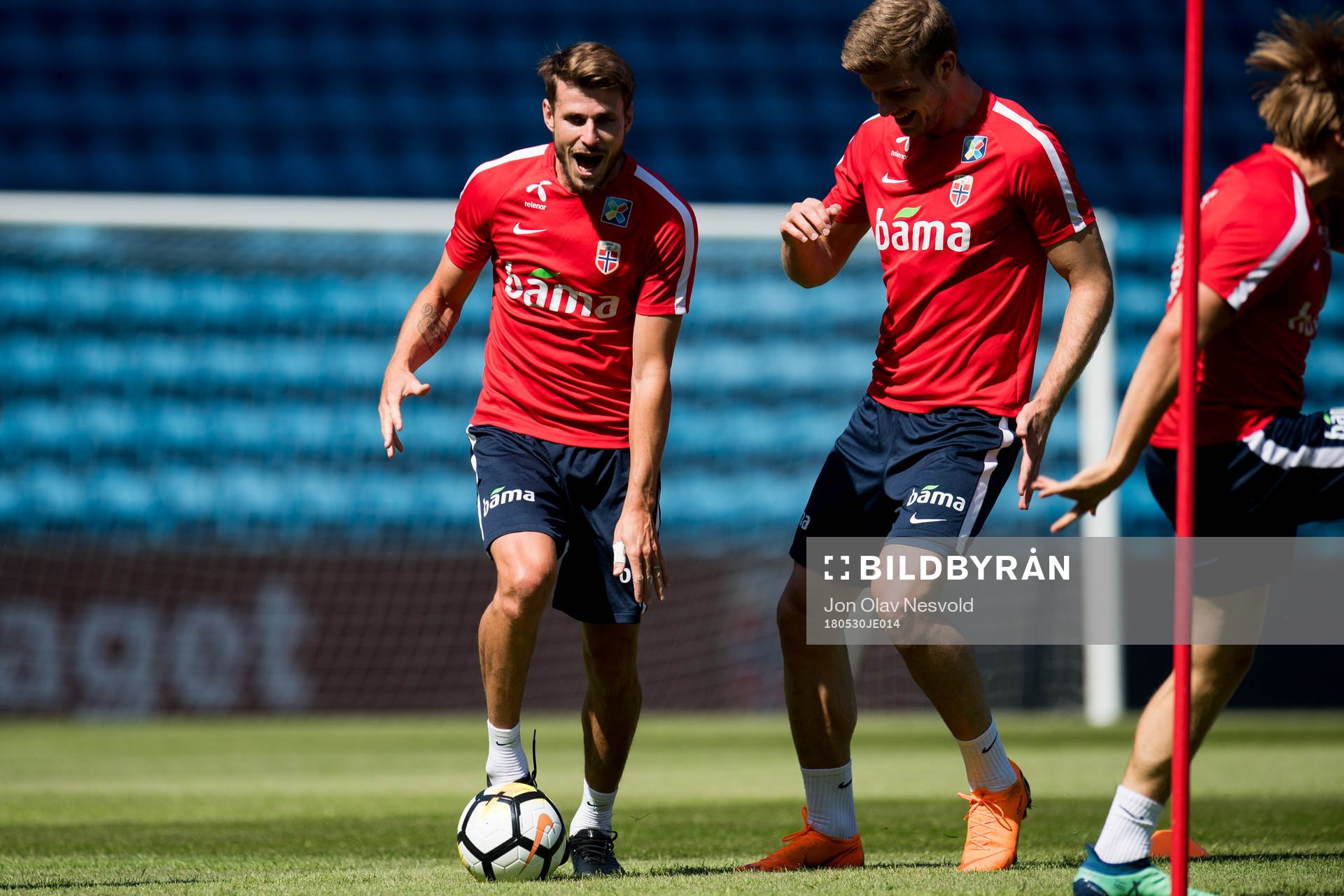 Håvard Nordtveit and Alexander Sørloth of Norway