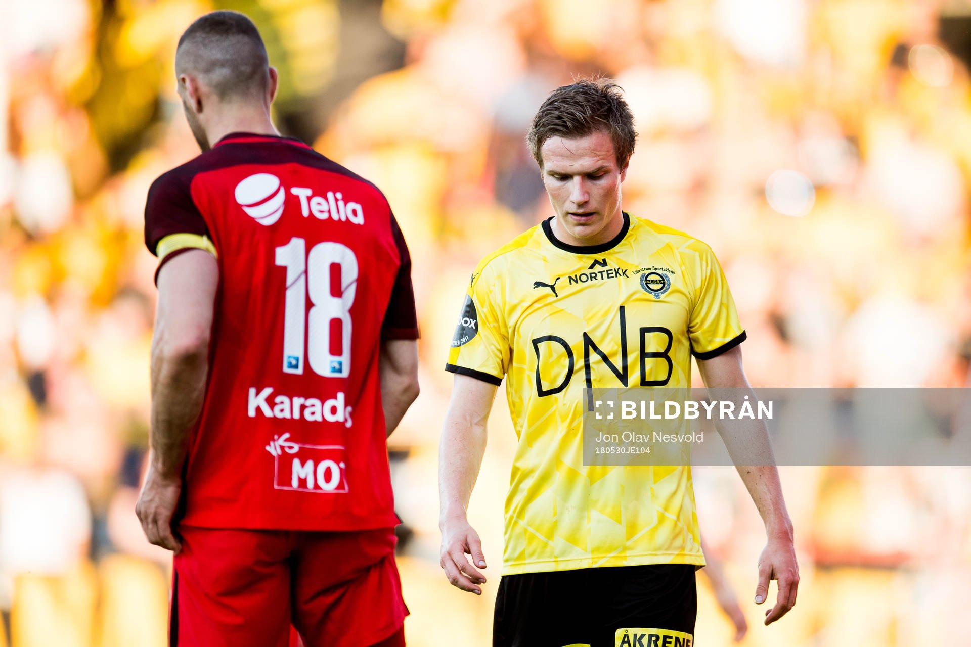 Simen Kind Mikalsen of Lillestrøm looks dejected