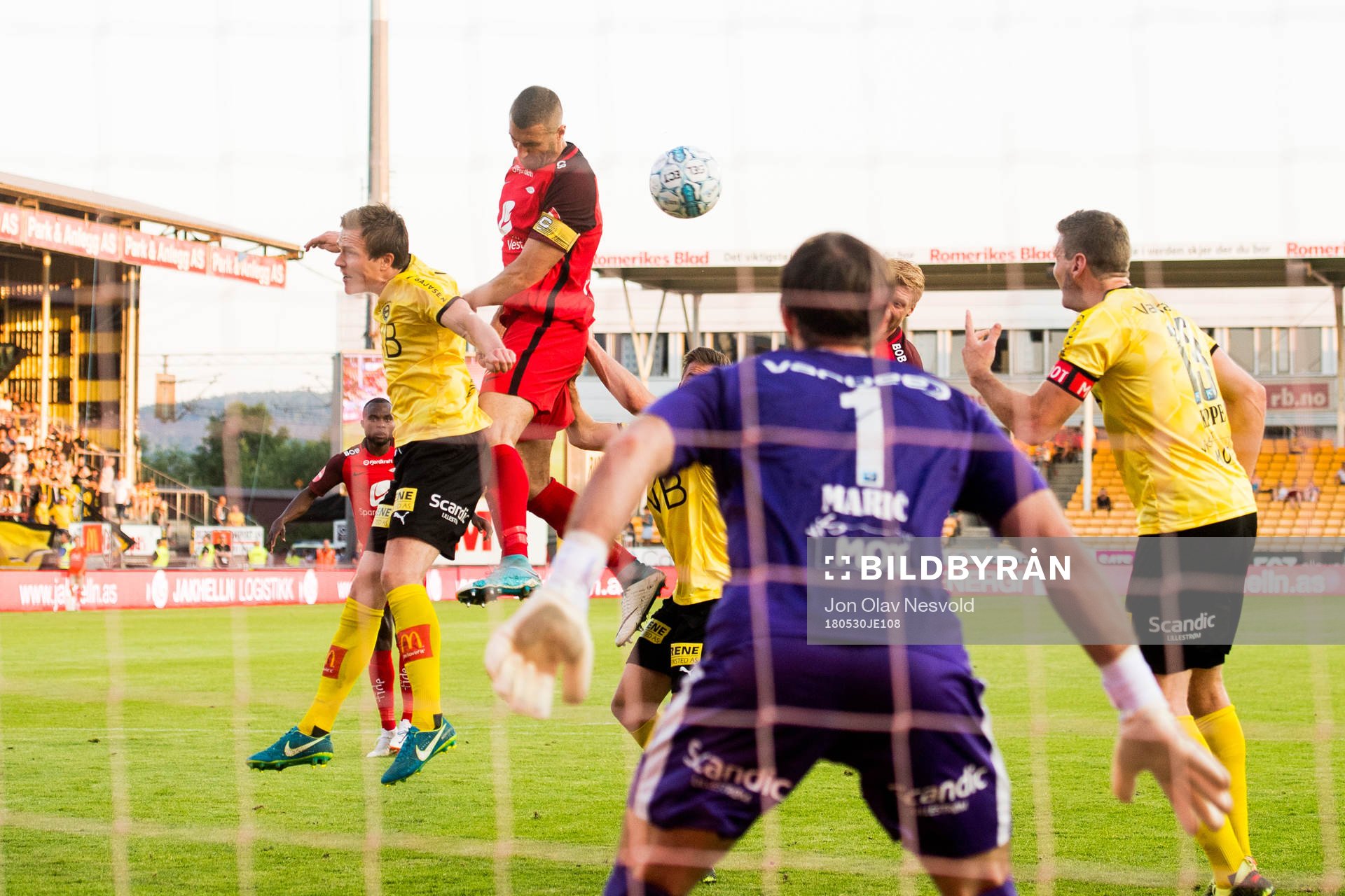 Azar Karadas of Brann scores the 1-1 goal