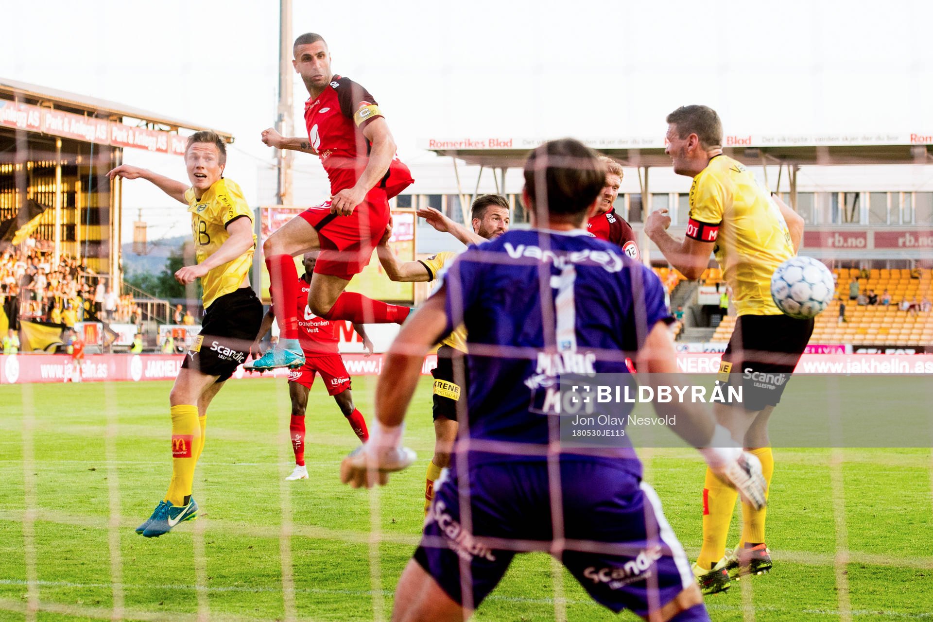 Azar Karadas of Brann scores the 1-1 goal