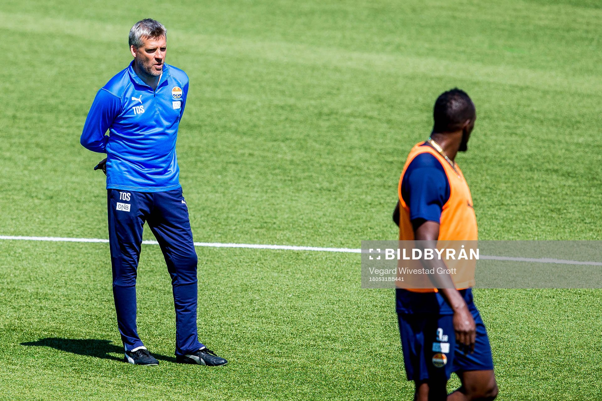 Tor Ole Skullerud, head coach of Strømsgodset, and Usain