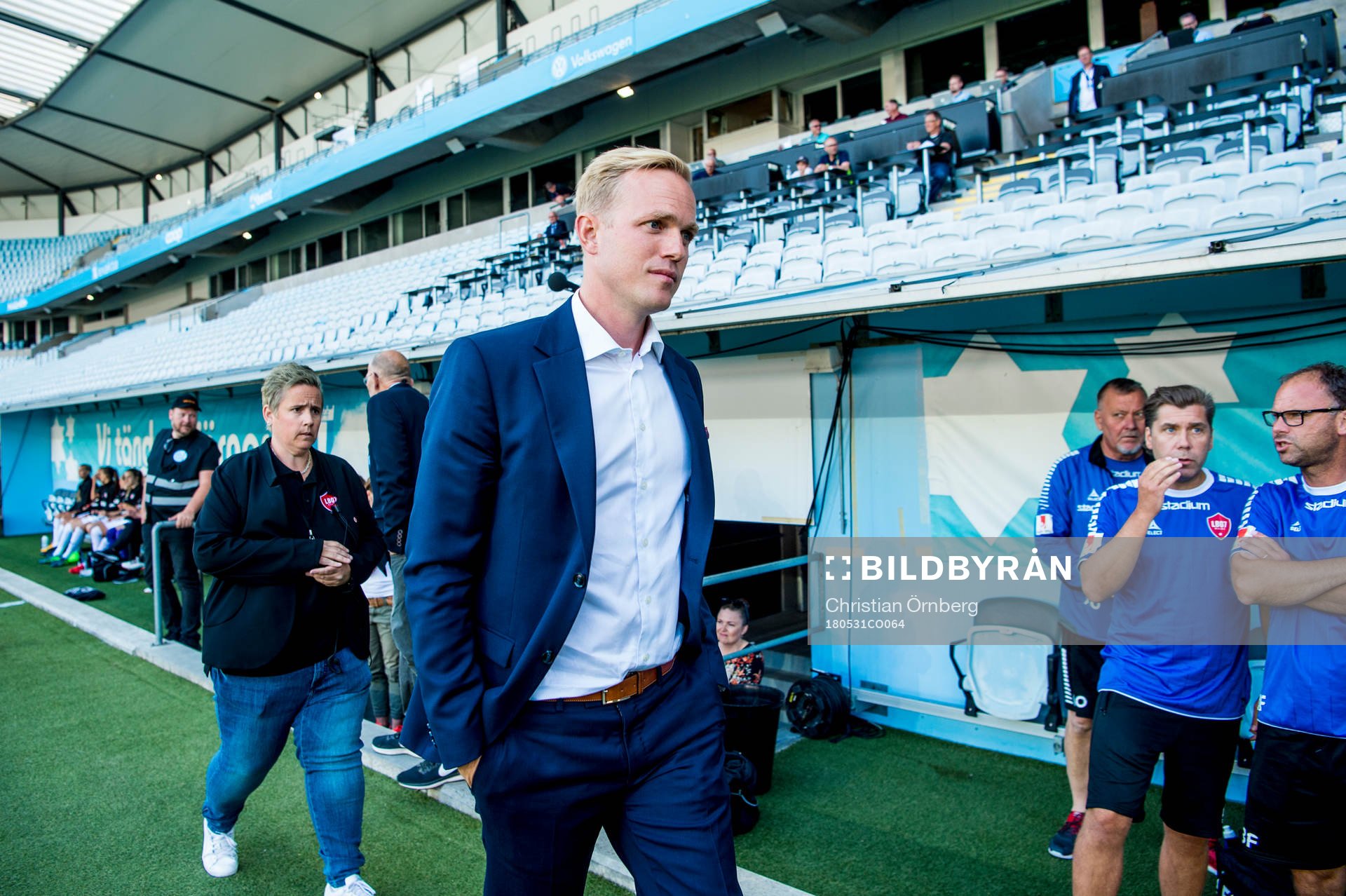 Rosengårds tränare Jonas Eidevall innan fotbollsmatchen i