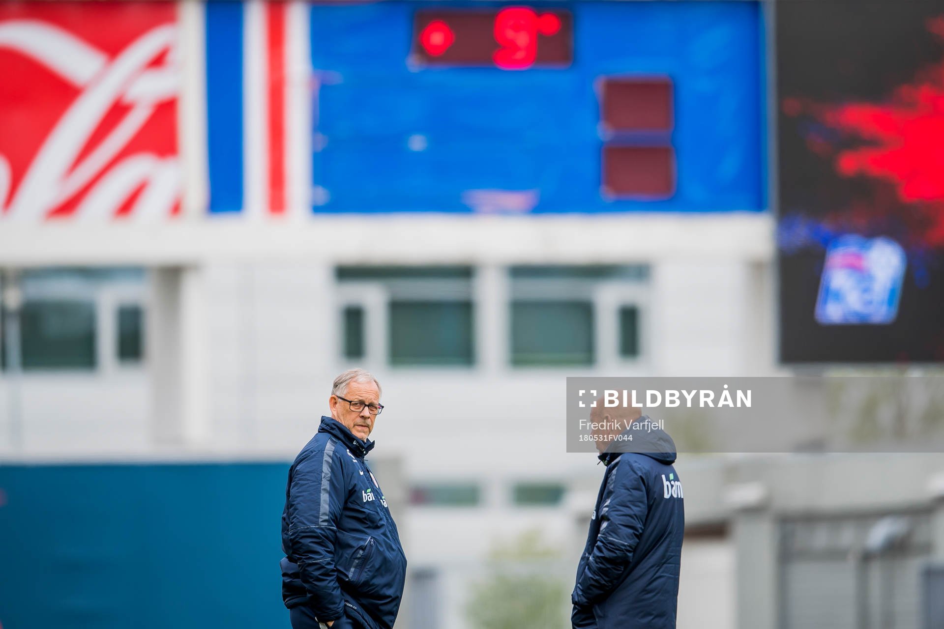 Lars Lagerbäck, head coach of Norway, and Nils Johan Semb,