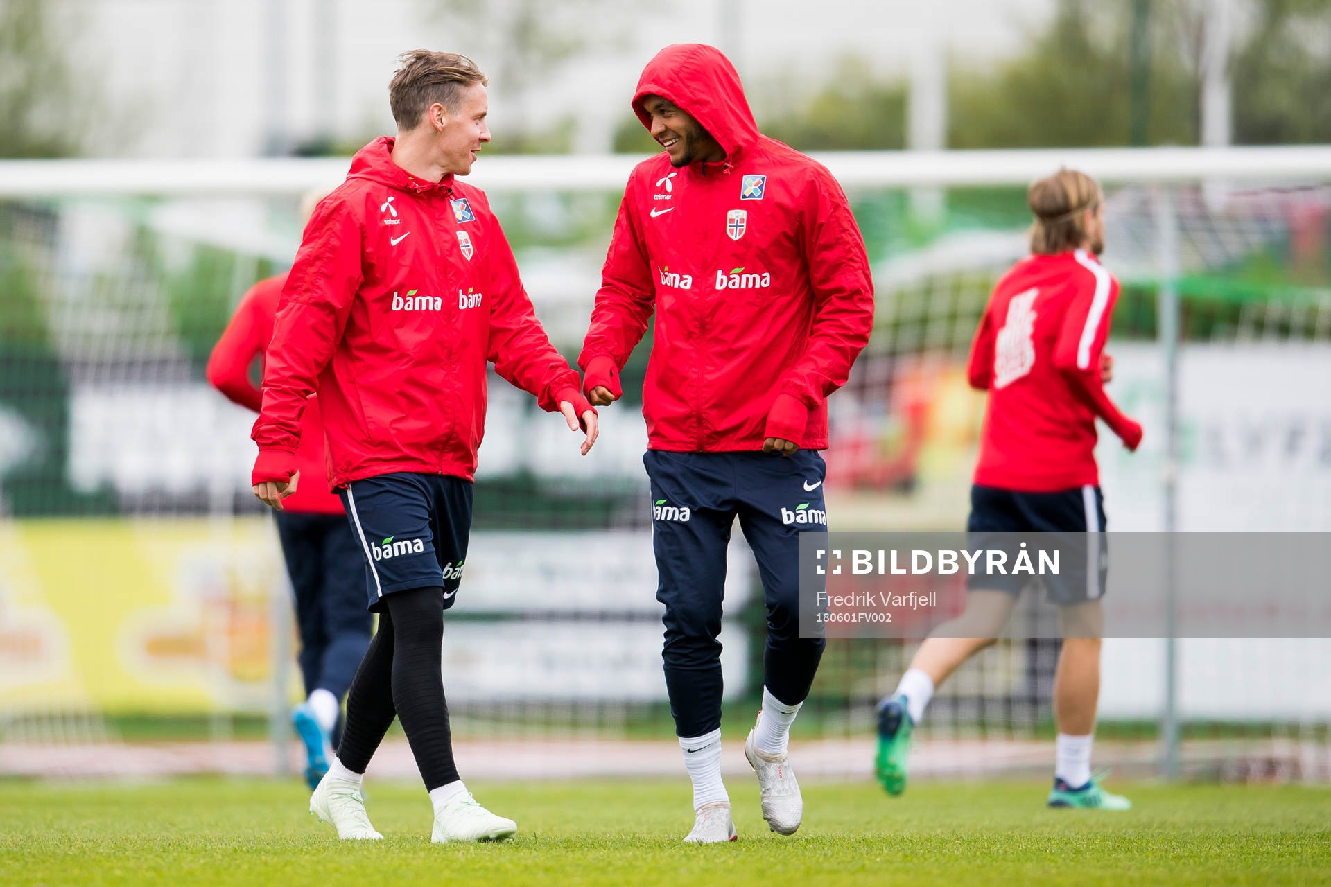 Stefan Johansen and Joshua King of Norway