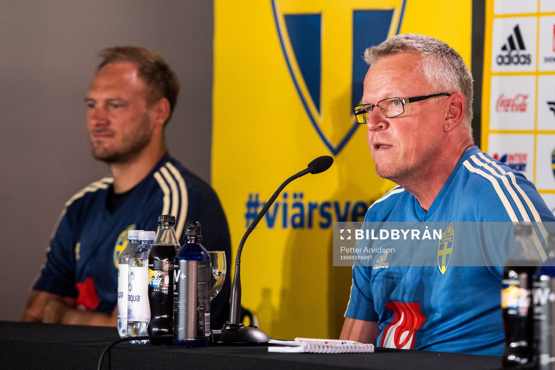 Sveriges förbundskapten Janne Andersson och Andreas