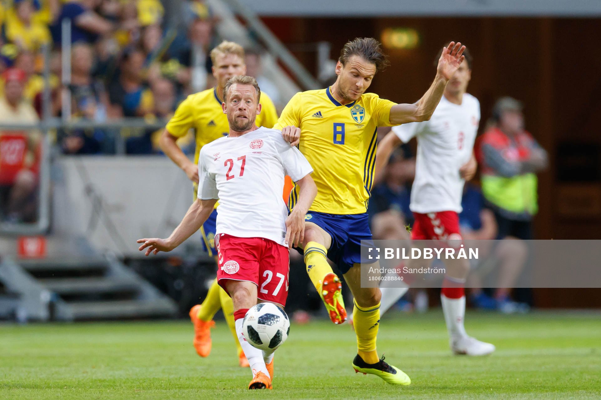 Danmarks Michael Krohn-Dehli och Sveriges Albin Ekdal