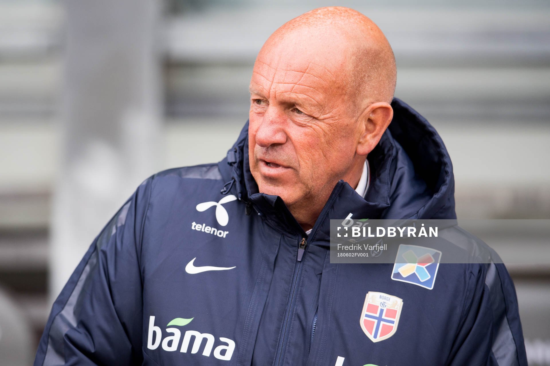 Nils Johan Semb ahead of the international friendly football match between Iceland and Norway on June 2, 2018 in Reykjavik.