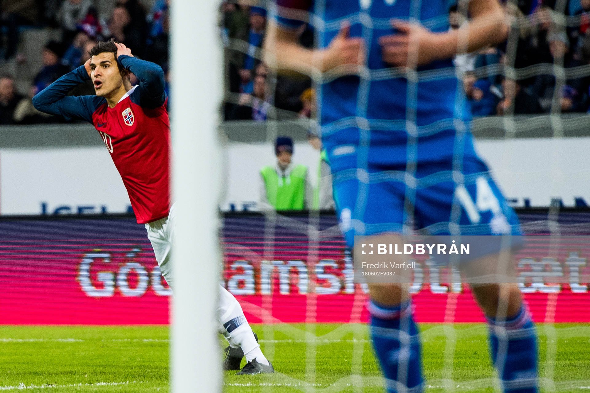 Tarik Elyounoussi of Norway reacts