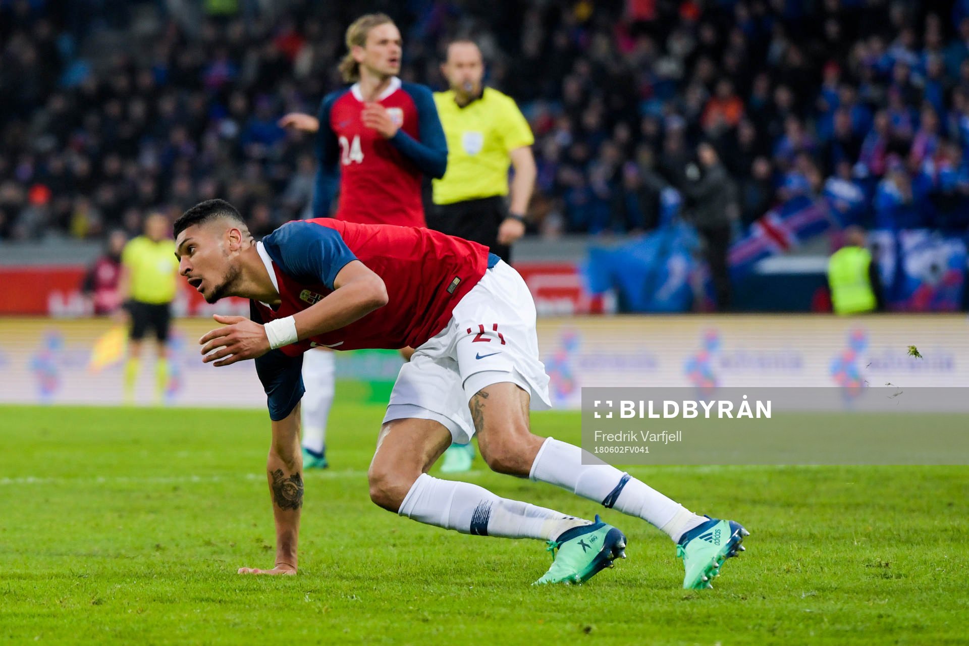Bjørn Maars Johnsen of Norway reacts
