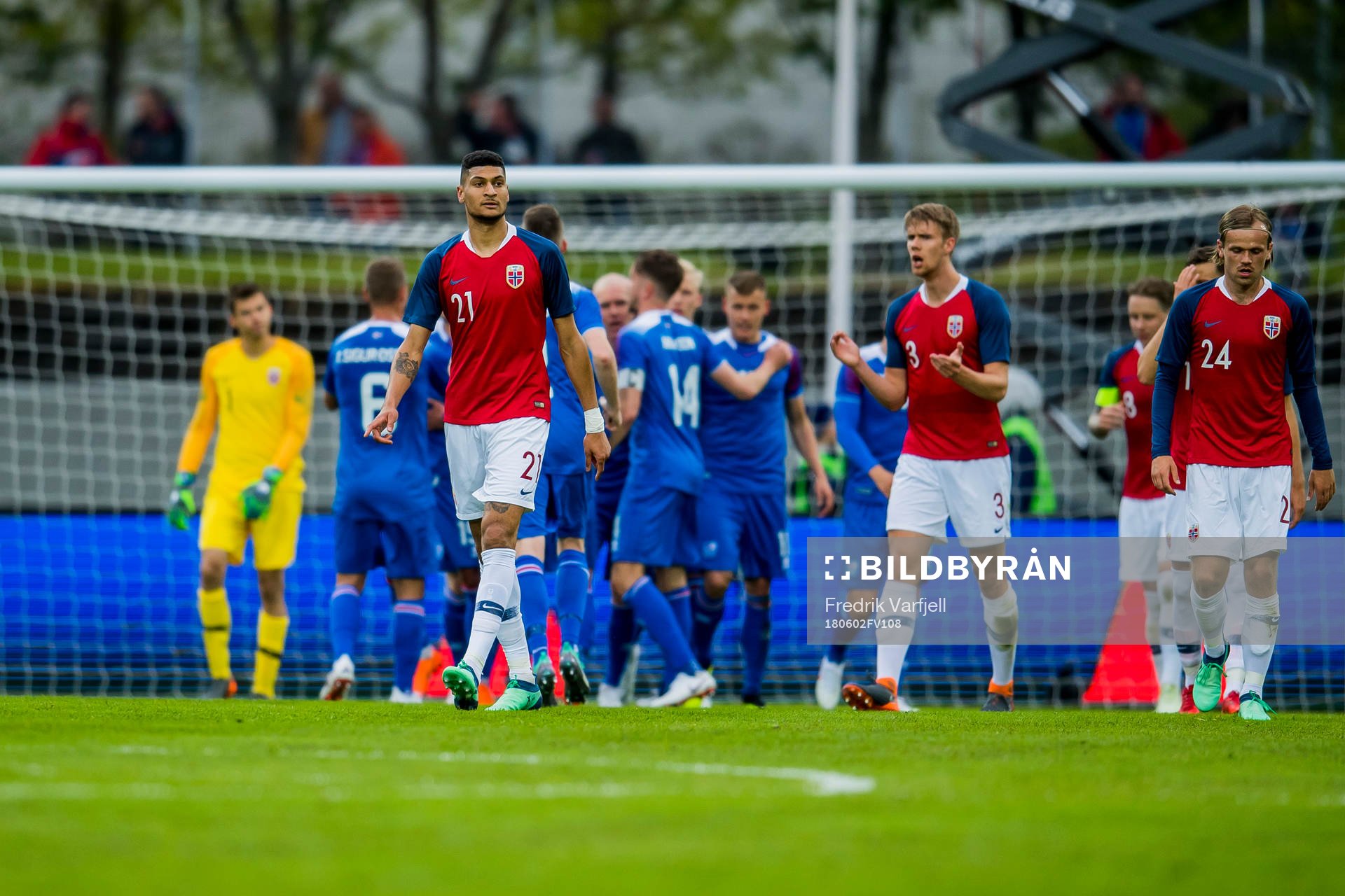 Bjørn Maars Johnsen of Norway looks dejected
