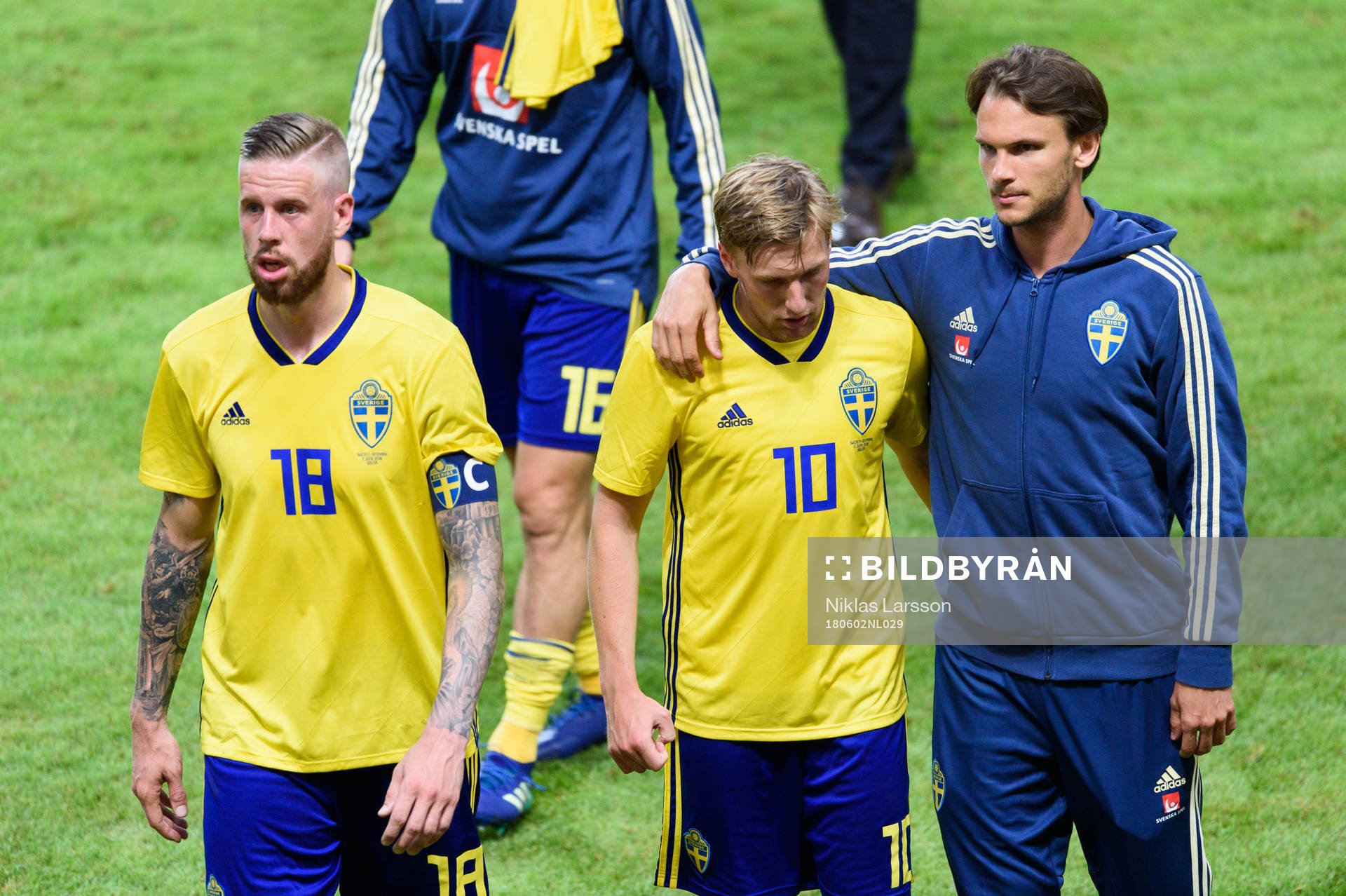 Sveriges Pontus Jansson, Emil Forsberg och Albin Ekdal