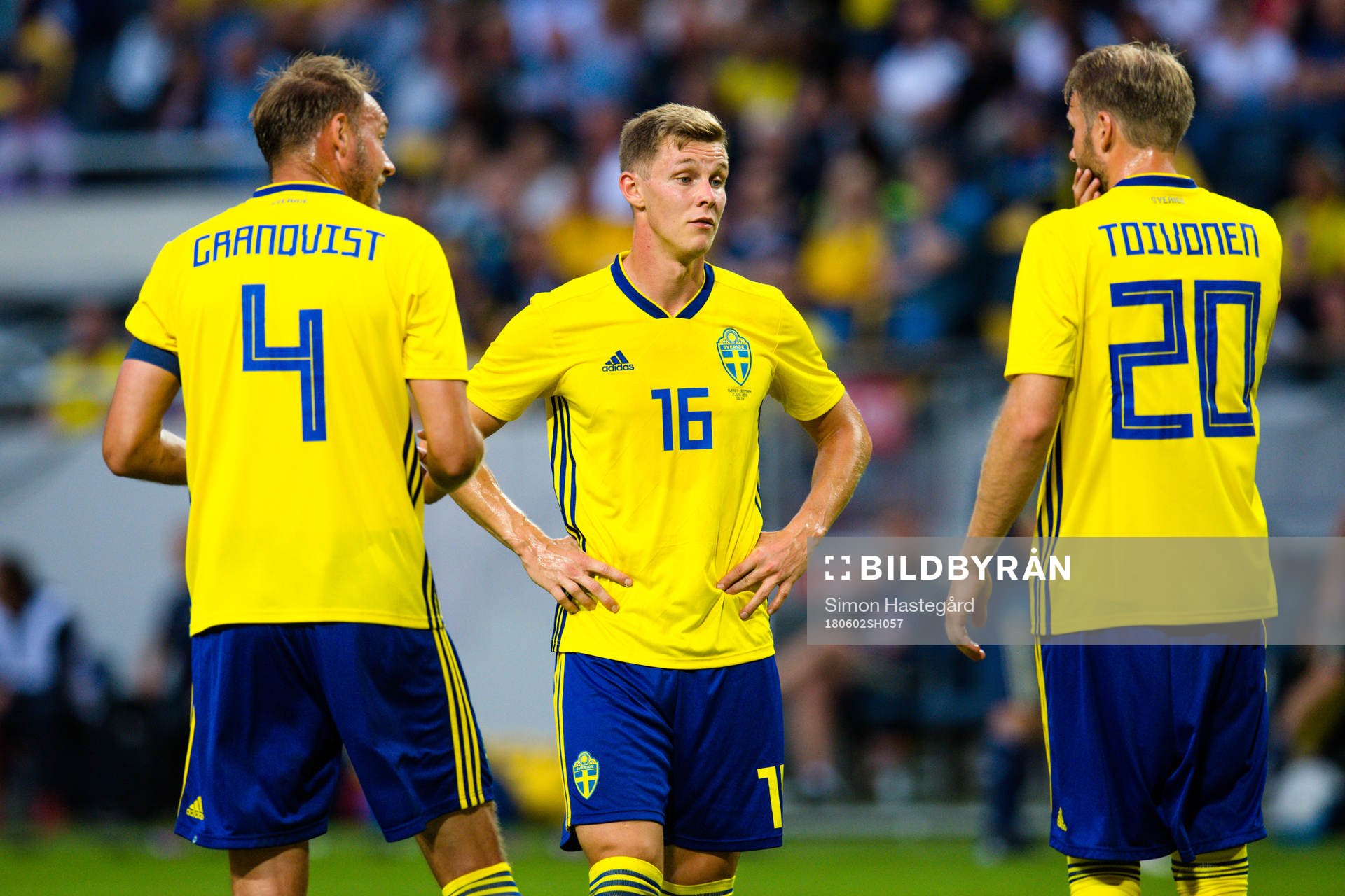 Sveriges Andreas Granqvist, Emil Krafth och Ola Toivonen