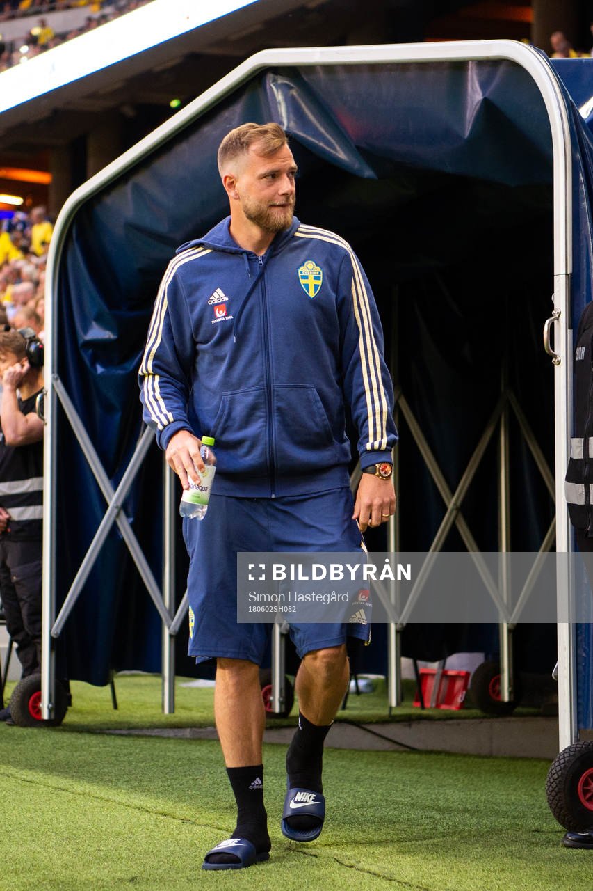 Sveriges John Guidetti före träningslandskampen i fotboll