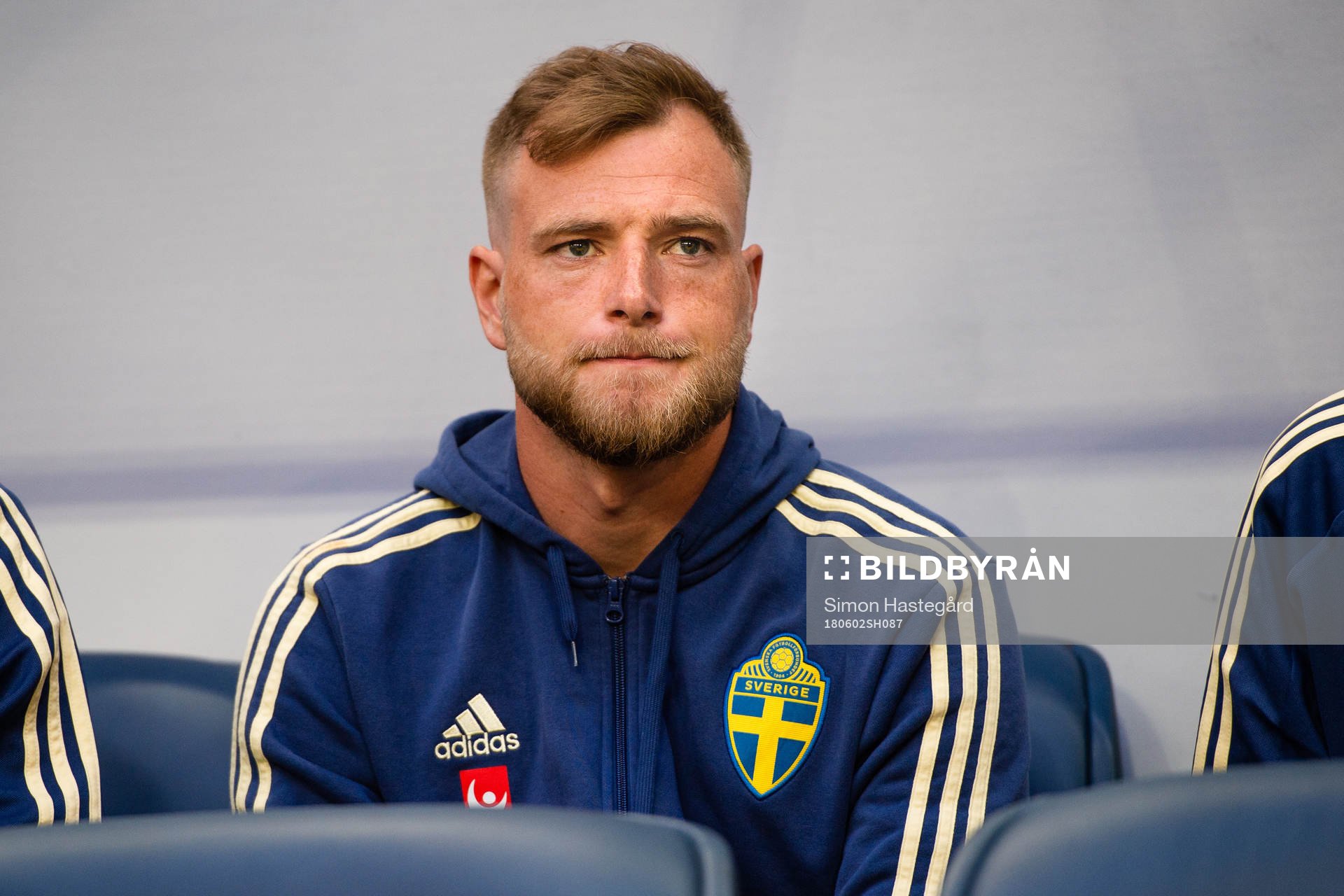Sveriges John Guidetti före träningslandskampen i fotboll