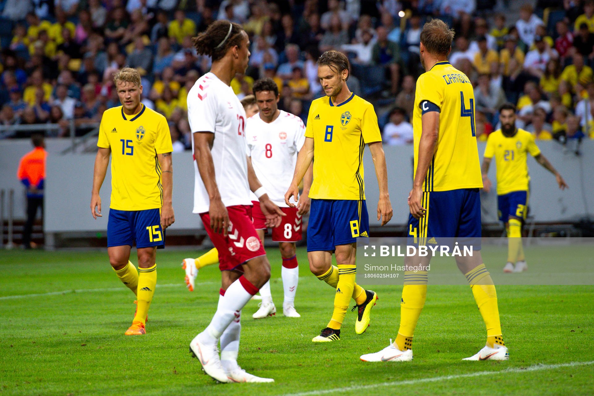 Sveriges Oscar Hiljemark, Albin Ekdal och Andreas Granqvist