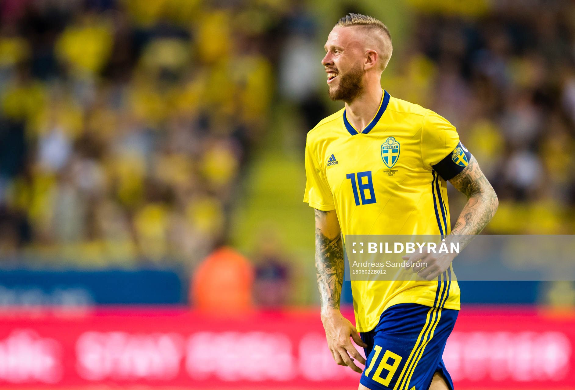 Sveriges Sveriges Pontus Jansson ser glad ut