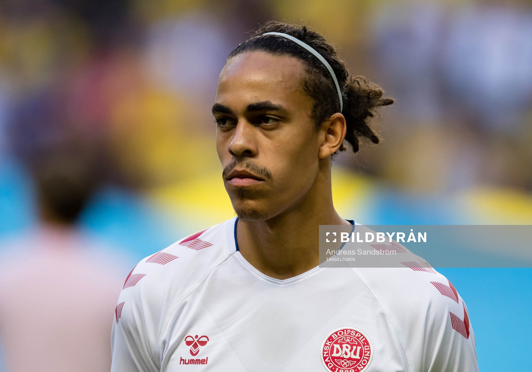 Danmarks Yussuf Yuray Poulsen före träningslandskampen i
