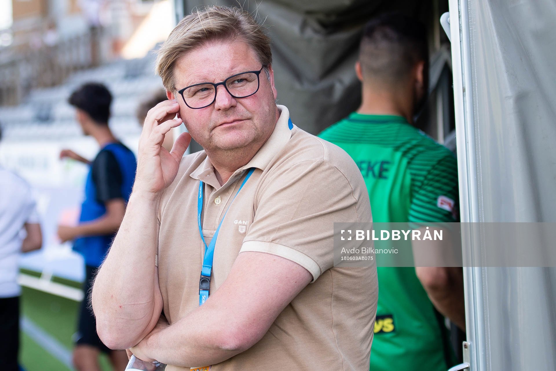 Landskronas sportchef Peter Swärdh på läktare