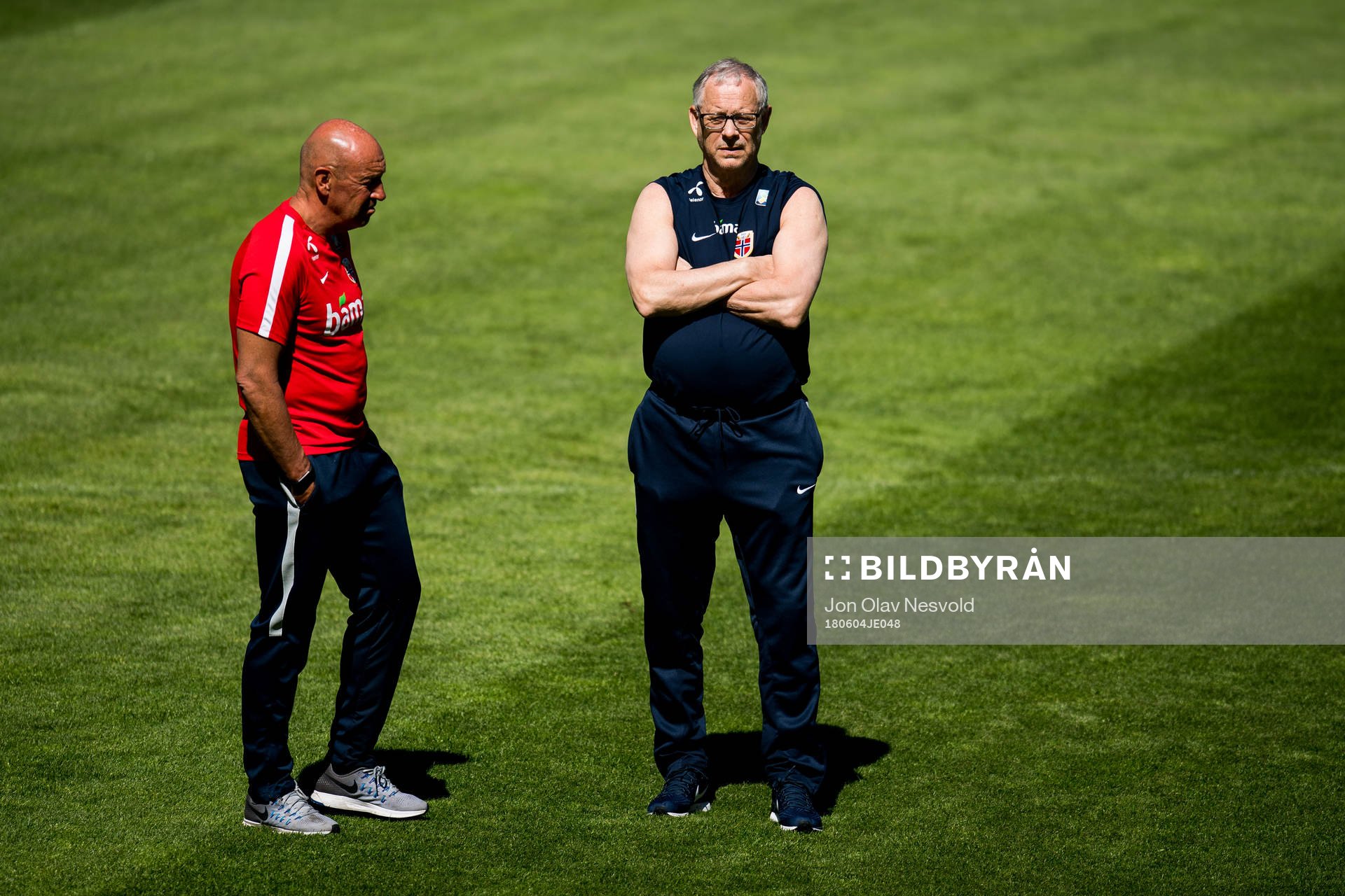 Nils Johan Semb and Lars Lagerbäck, head coach of Norway
