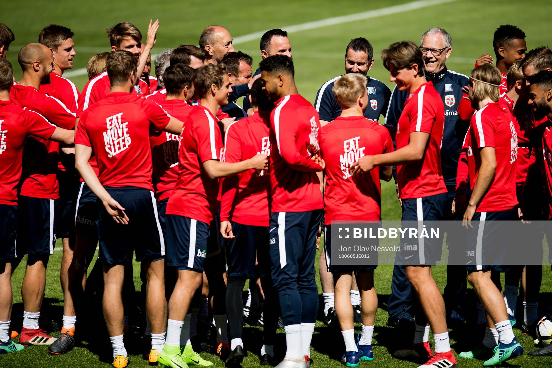 Lars Lagerbäck, head coach of Norway, together with the