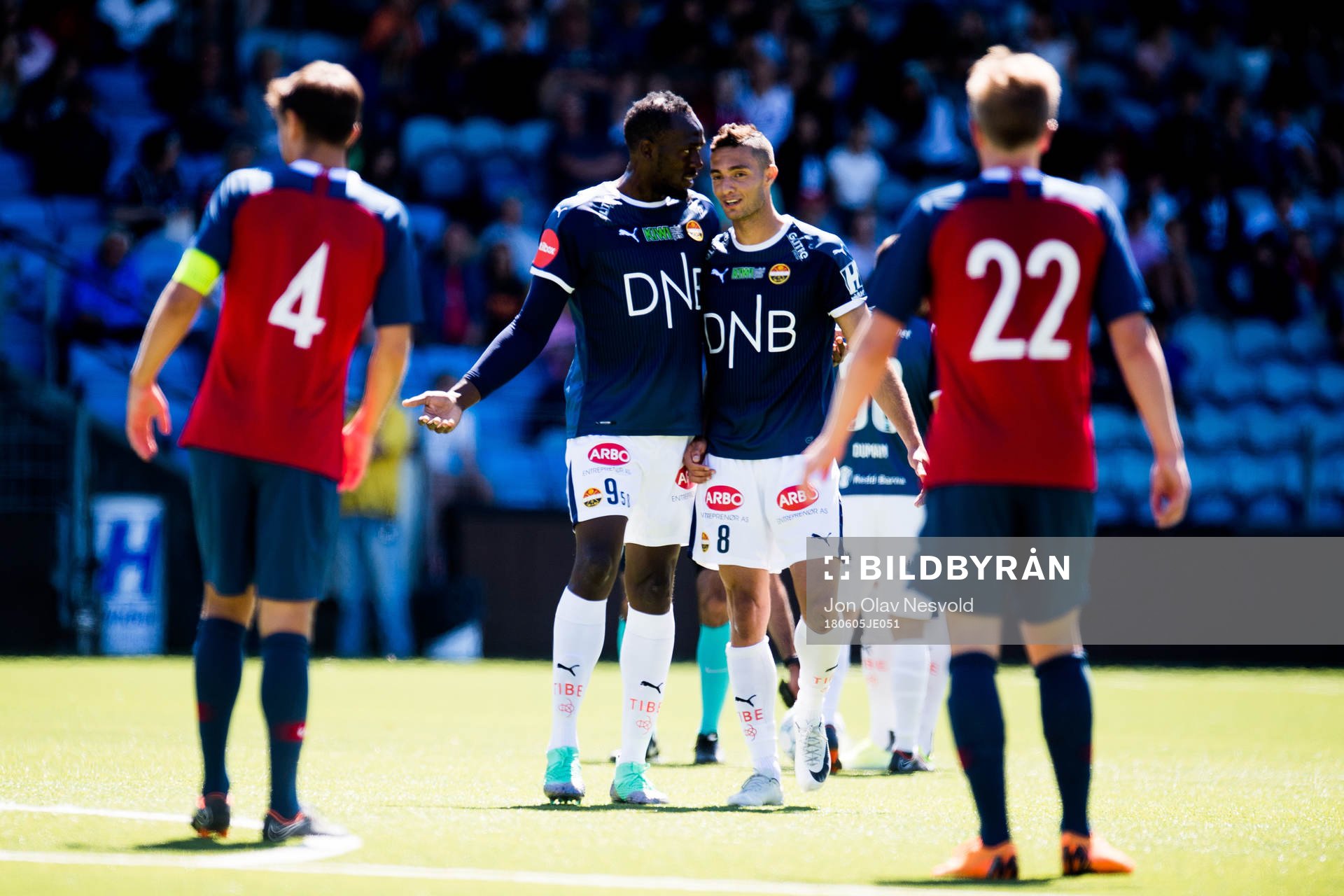 Usain Bolt and Bassel Jradi of Strømsgodset