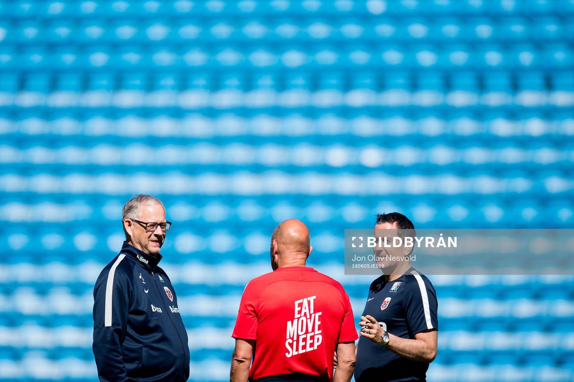 Lars Lagerbäck, head coach of Norway, Nils Johan Semb and