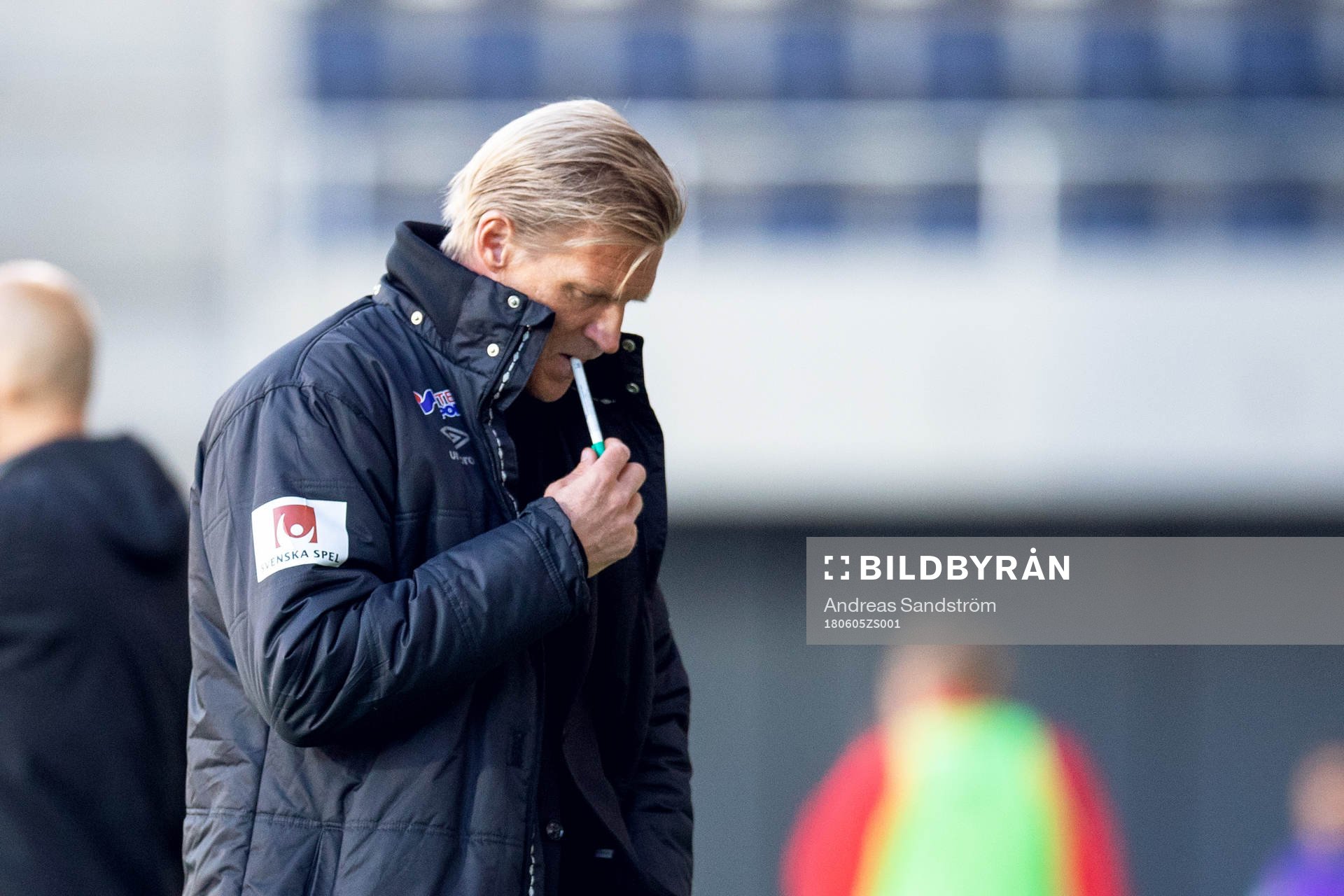 Gefles tränare Johan Mjällby under matchen i Superettan mellan Gefle och Helsingborg den 5 juni 2018 i Gävle. 