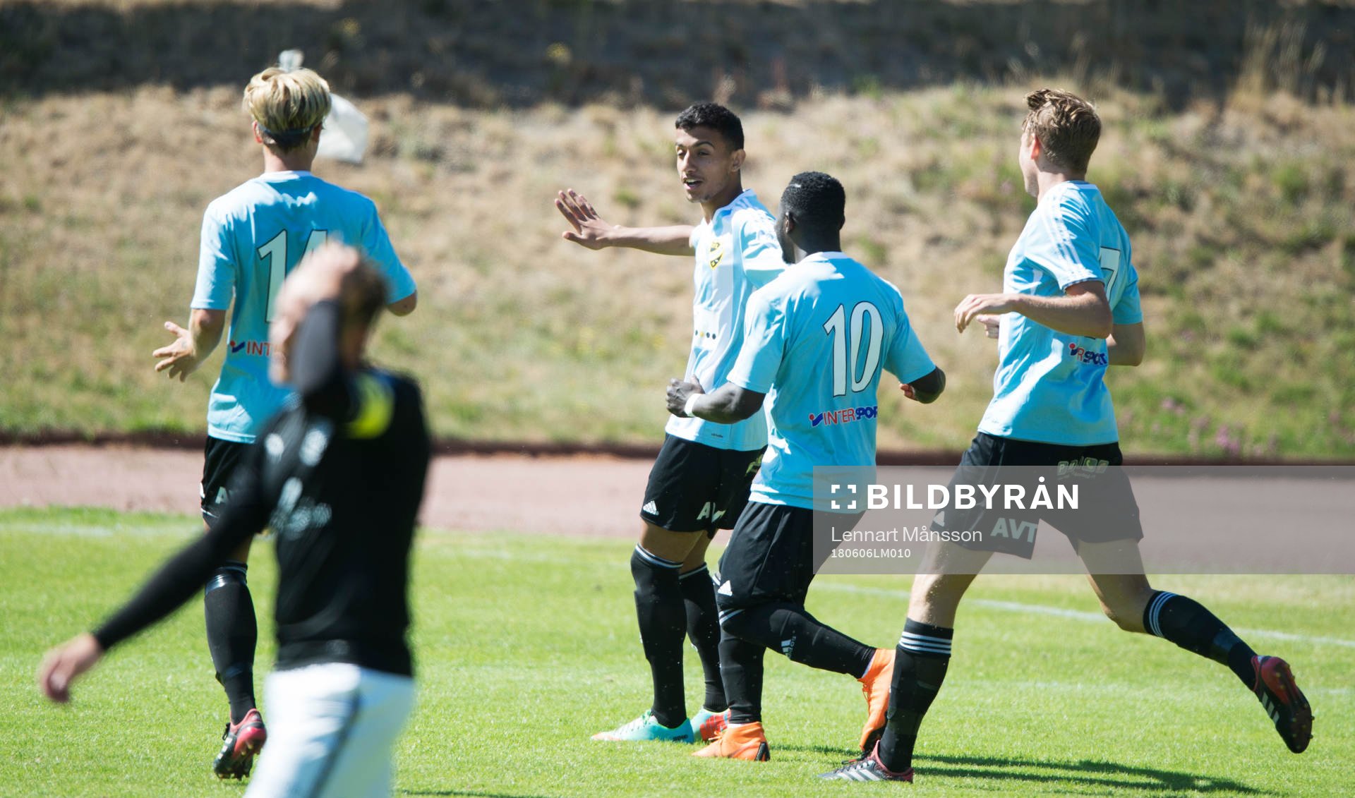 IFK Hässleholms Waed Shaif har gjort mål i matchen i division 2 mellan Sölvesborg och IFK Hässleholm i Sölvesborg 6 juni 2018.  