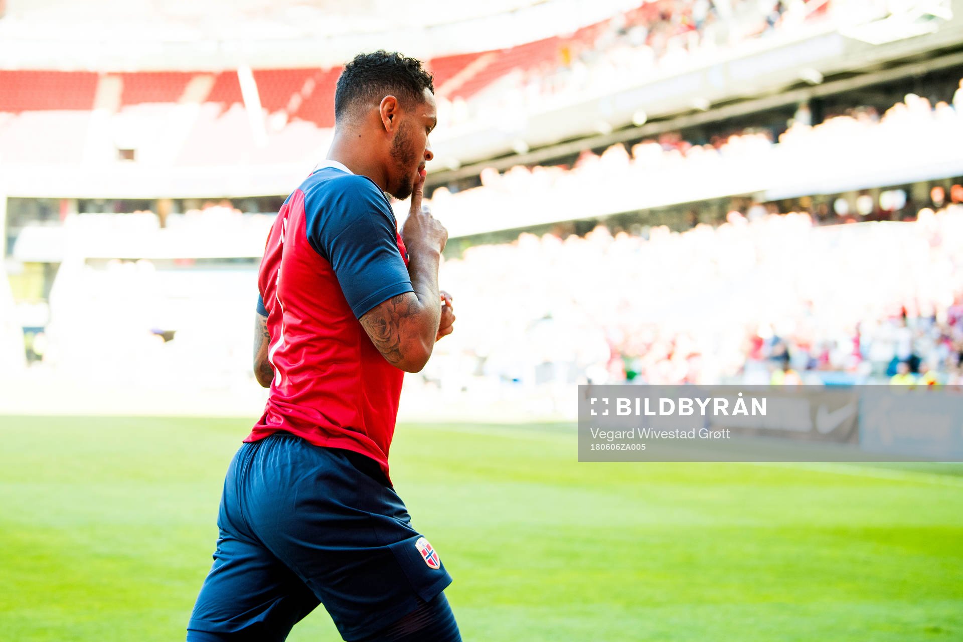 Joshua King of Norway celebrates the 1-0 goal