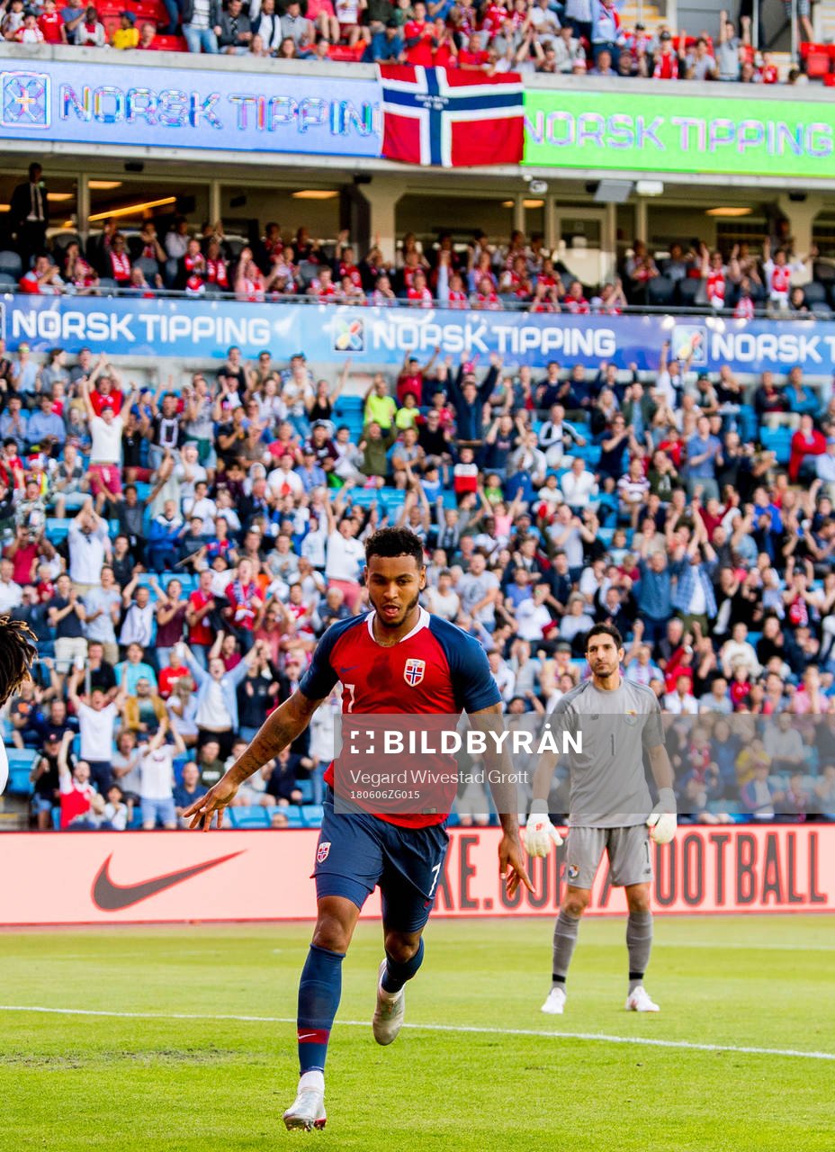 Joshua King of Norway celebrates scoring 1-0