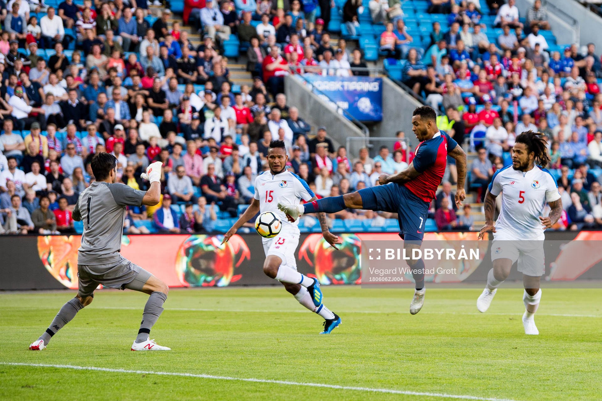 Joshua King of Norway scores the 1-0 goal