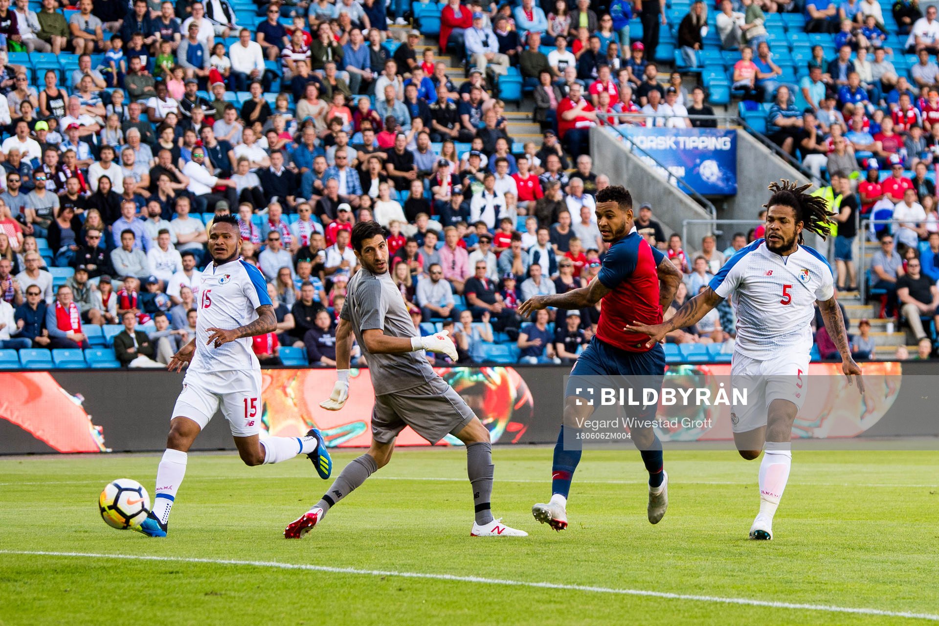 Joshua King of Norway scores the 1-0 goal