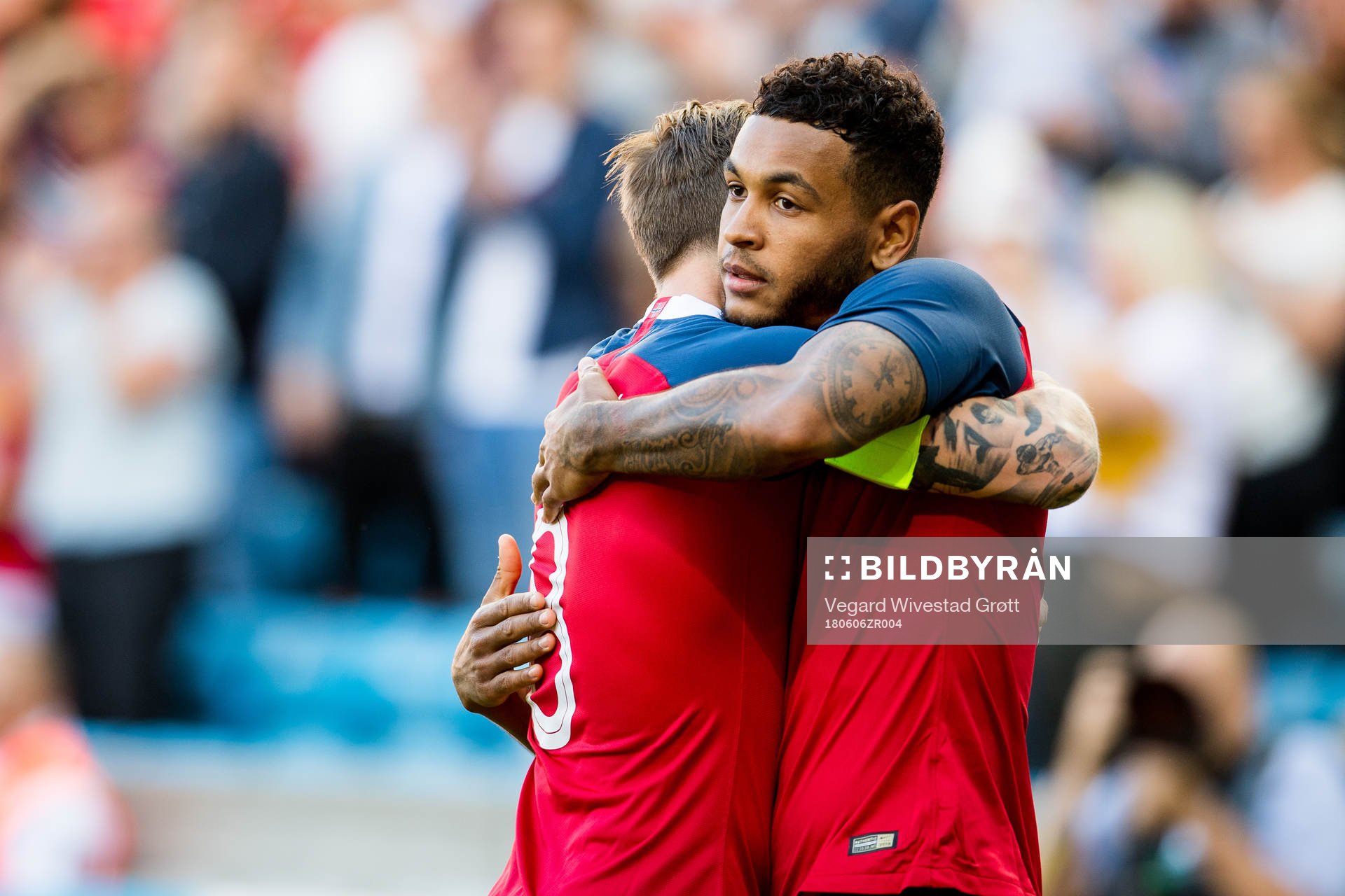 Joshua King of Norway celebrates the 1-0 goal