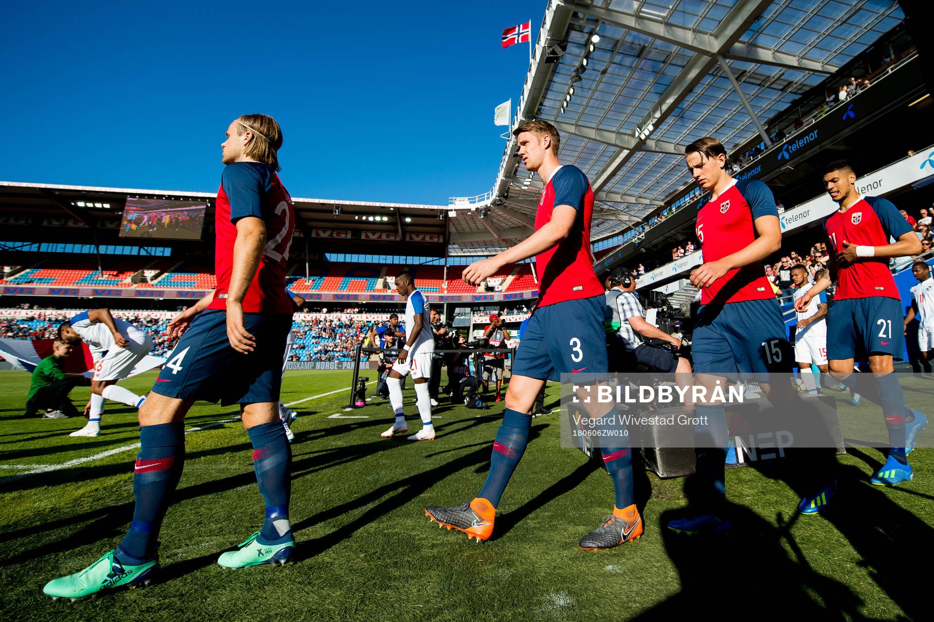 Kristoffer Ajer and Sander Berge of Norway