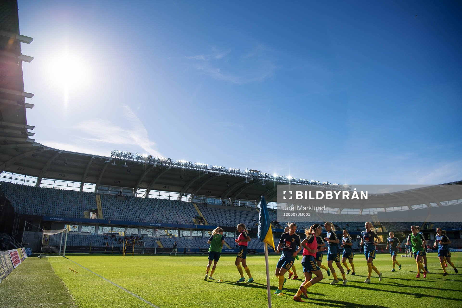 Sveriges spelare värmer upp