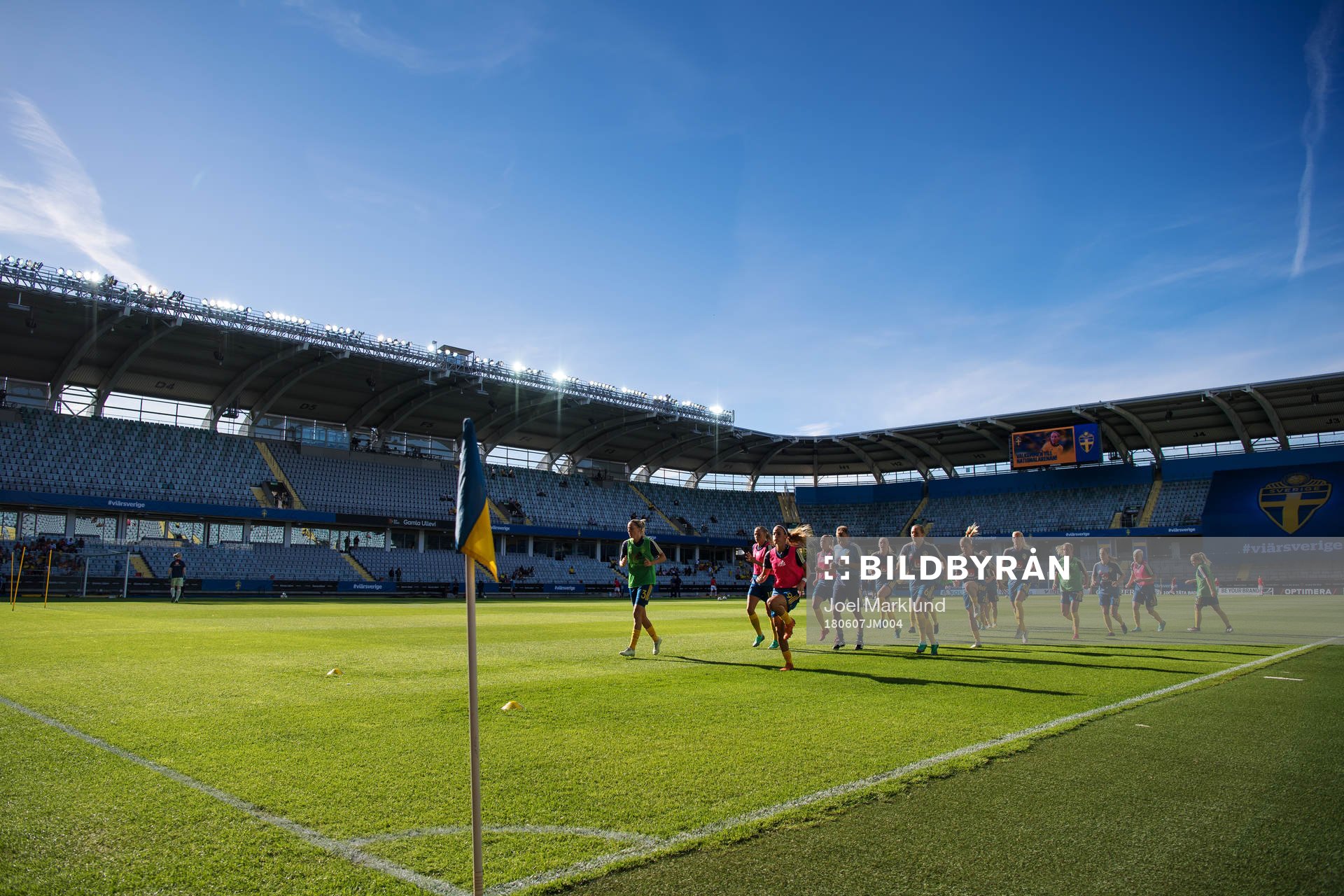 Sveriges spelare värmer upp