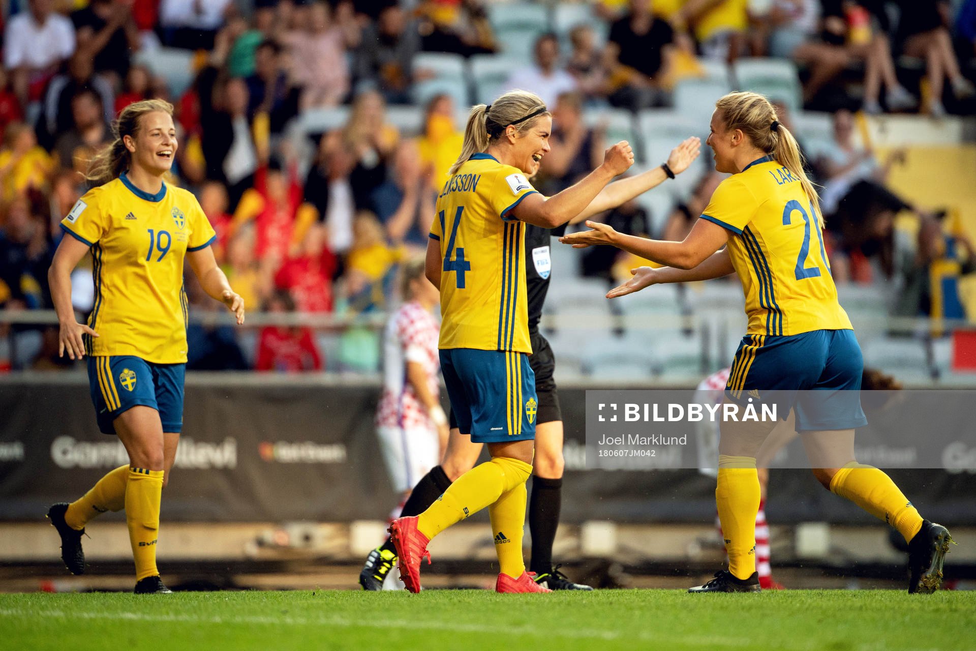 Sveriges Anna Anvegård, Hanna Folkesson och Mimmi Larsson